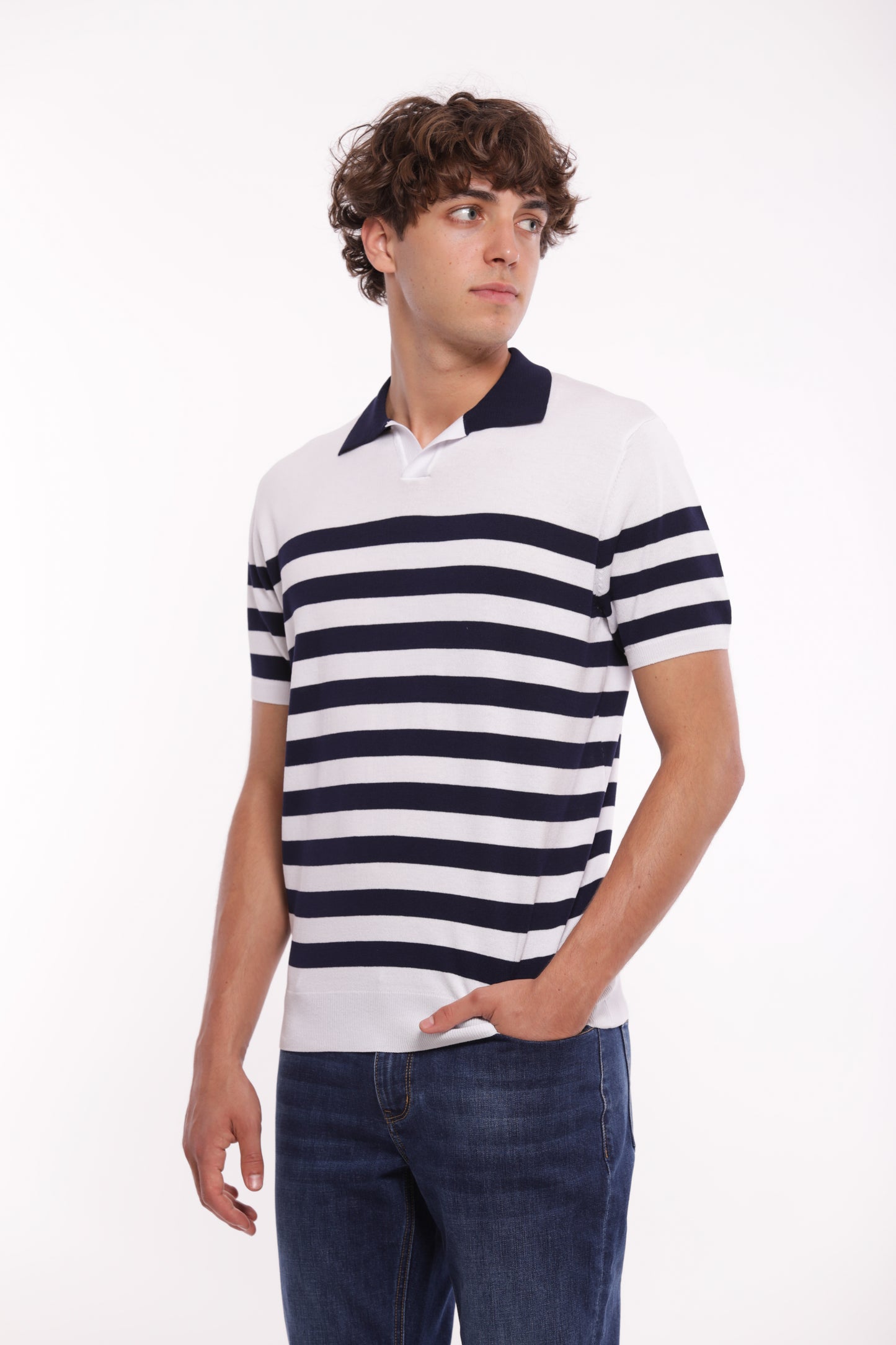 POLO IN MAGLIA A RIGHE