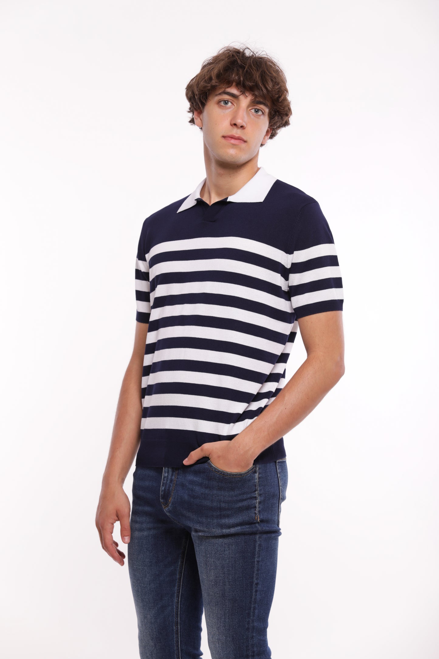 POLO IN MAGLIA A RIGHE