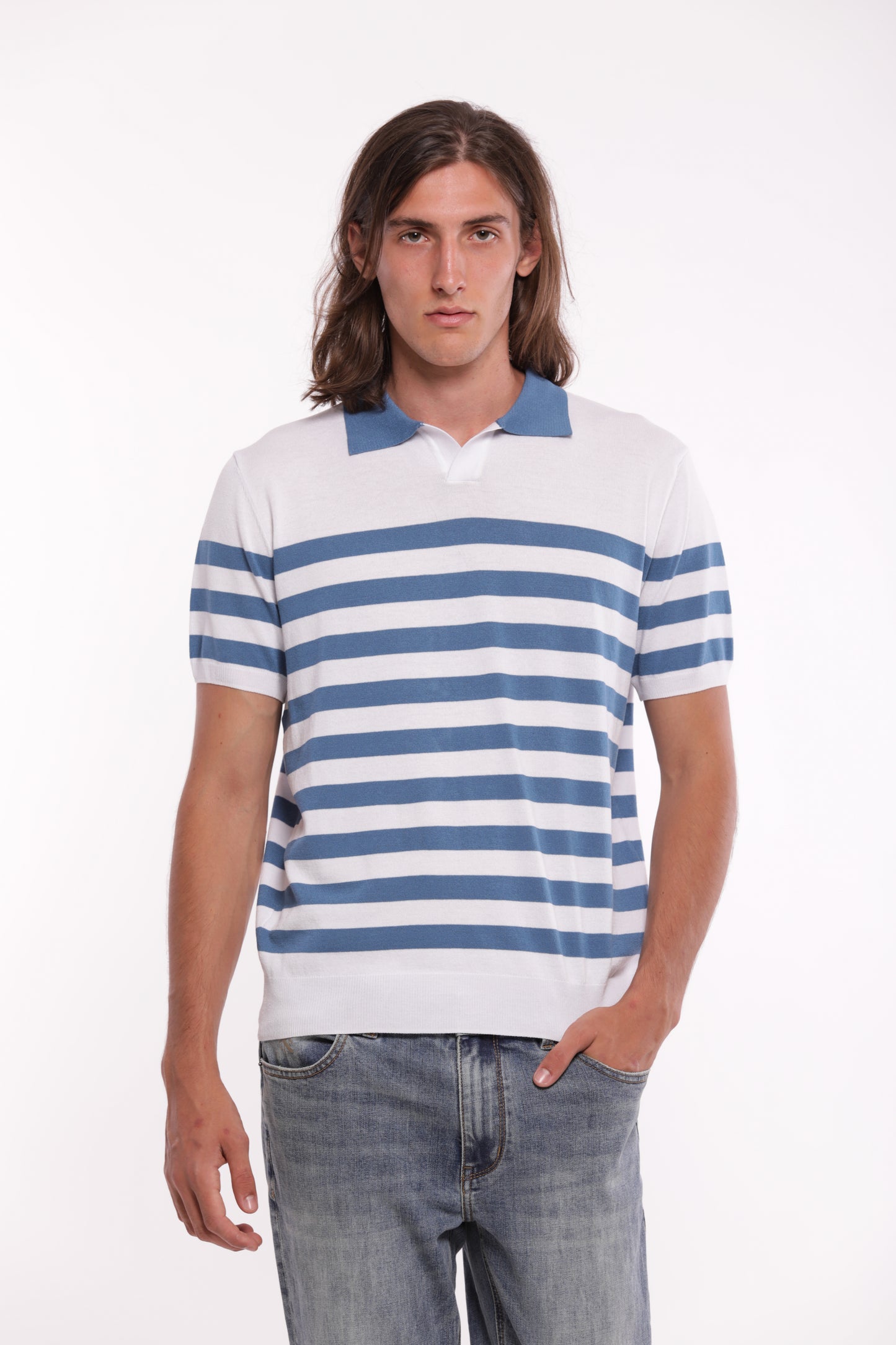 POLO IN MAGLIA A RIGHE