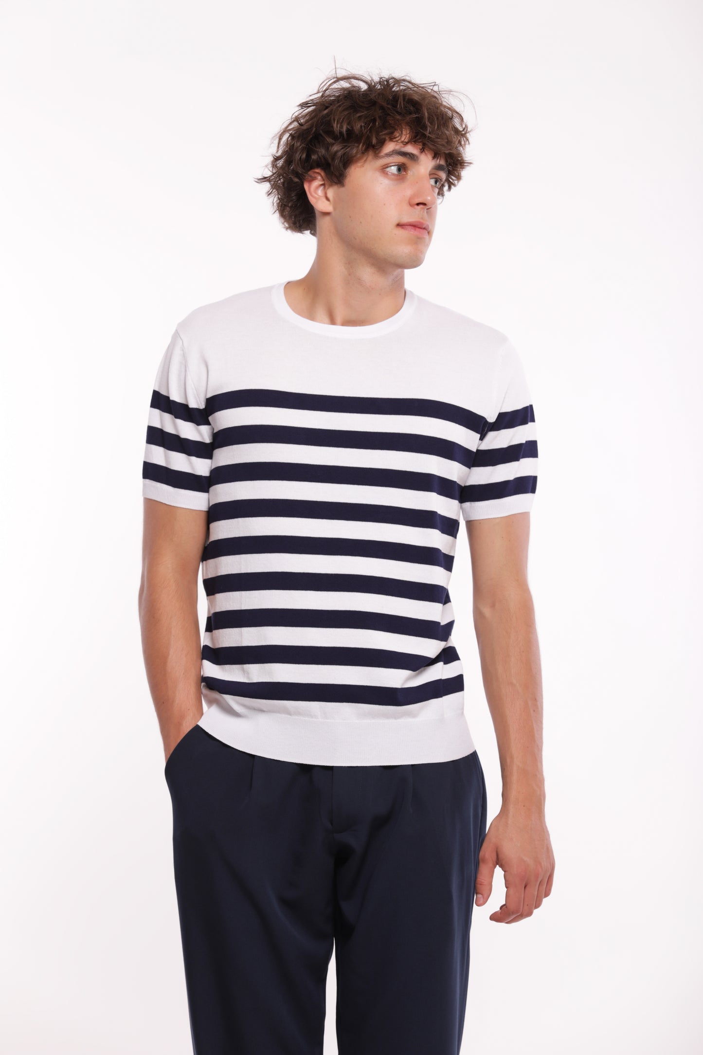 MAGLIA GIROCOLLO A RIGHE