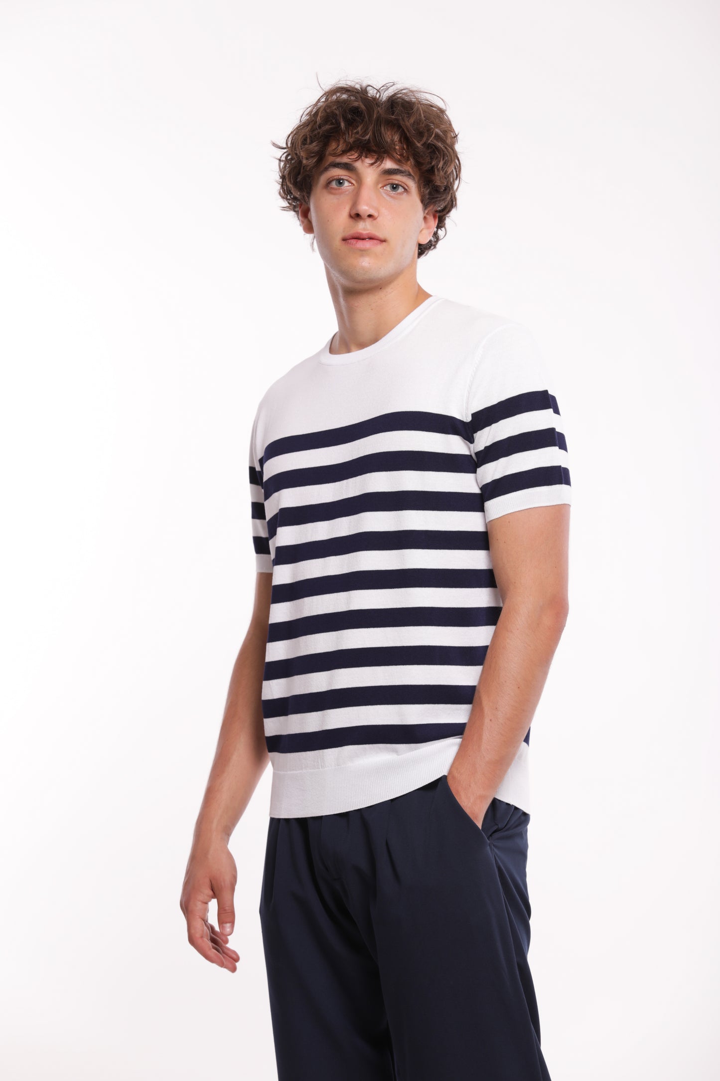MAGLIA GIROCOLLO A RIGHE