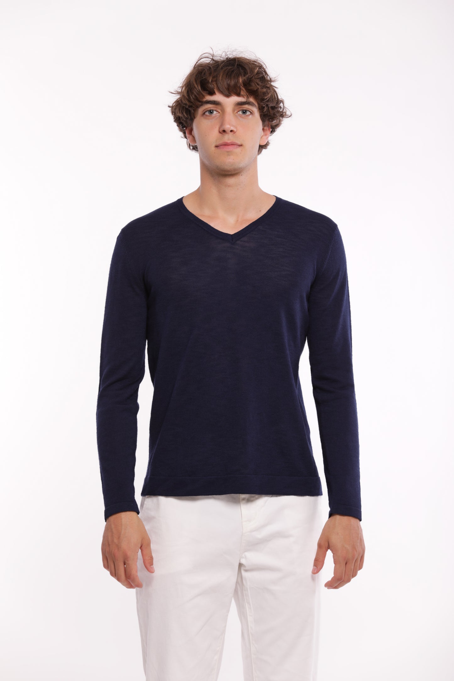 MAGLIA SCOLLO A V IN MISTO VISCOSA