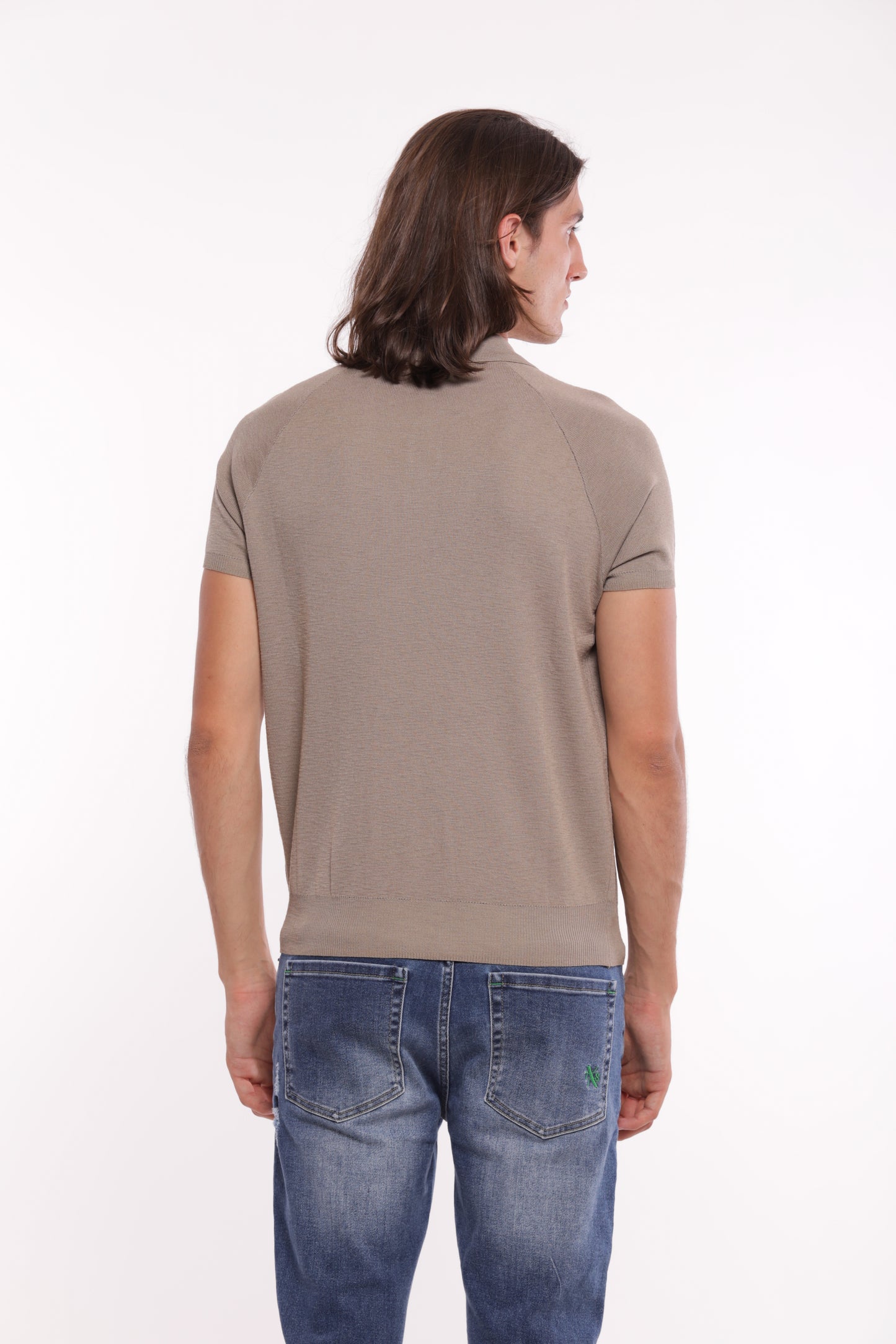 POLO IN MAGLIA CON BOTTONE