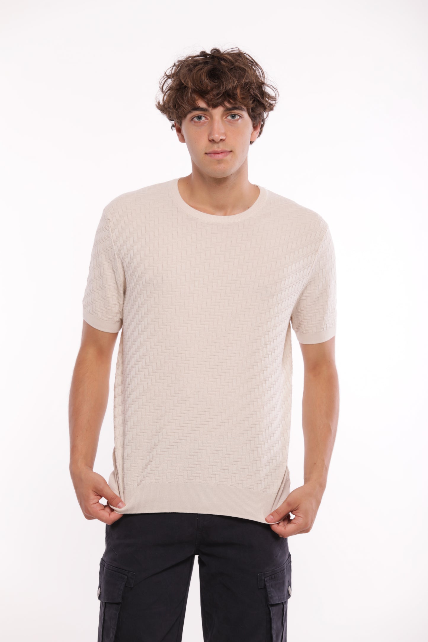 MAGLIA OPERATA IN MISTO VISCOSA