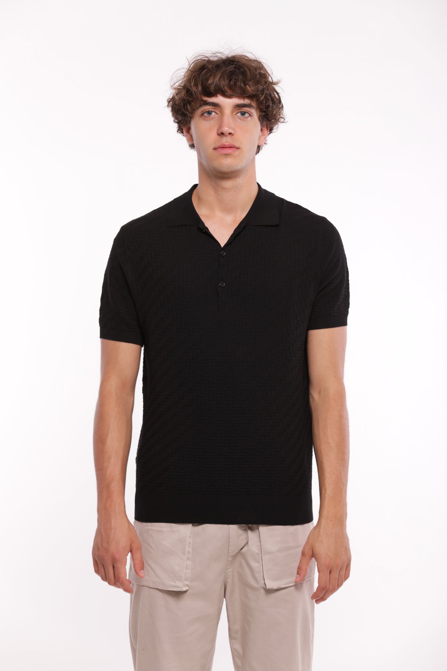 POLO IN MAGLIA OPERATA IN MISTO VISCOSA
