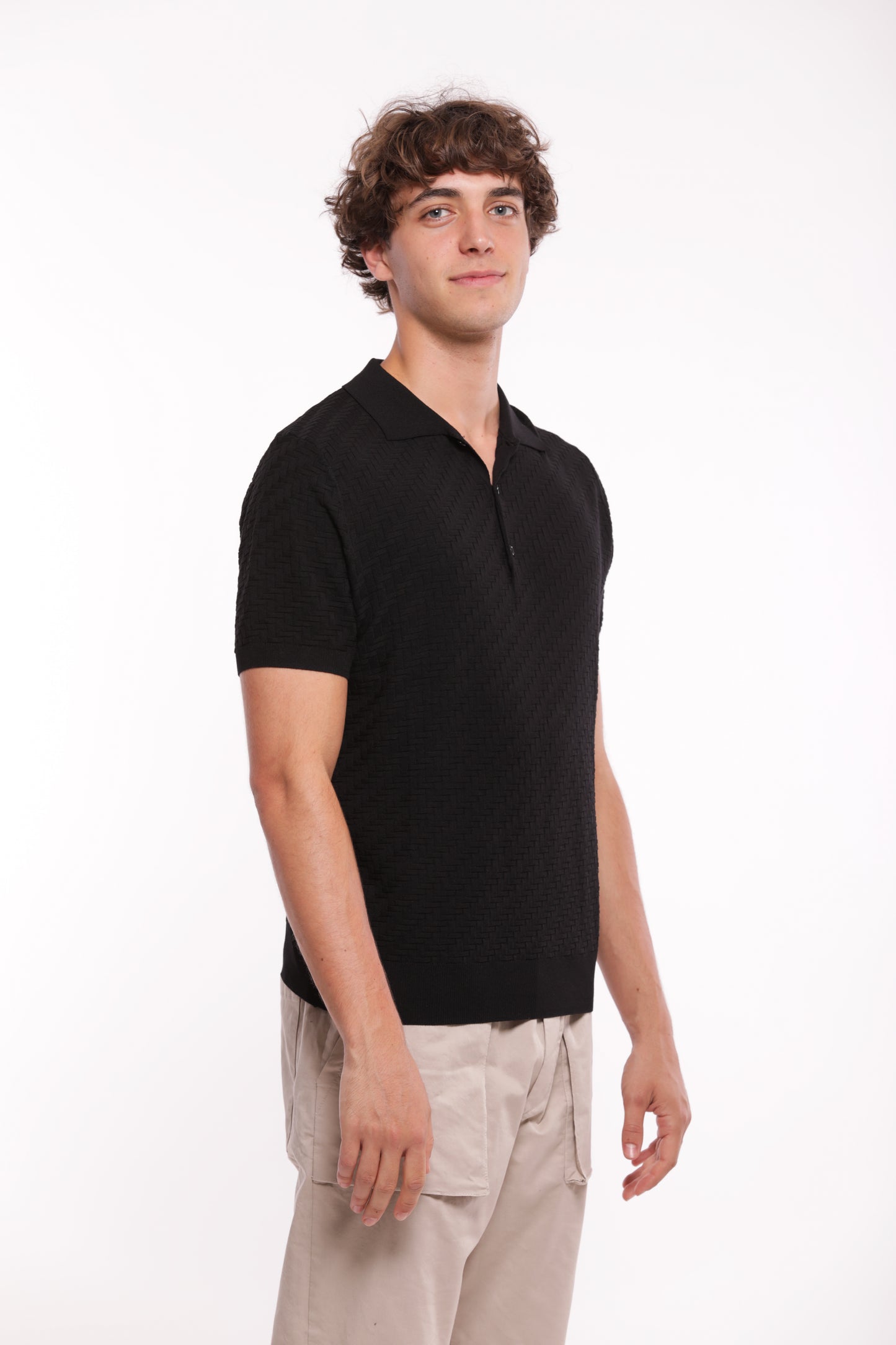 POLO IN MAGLIA OPERATA IN MISTO VISCOSA