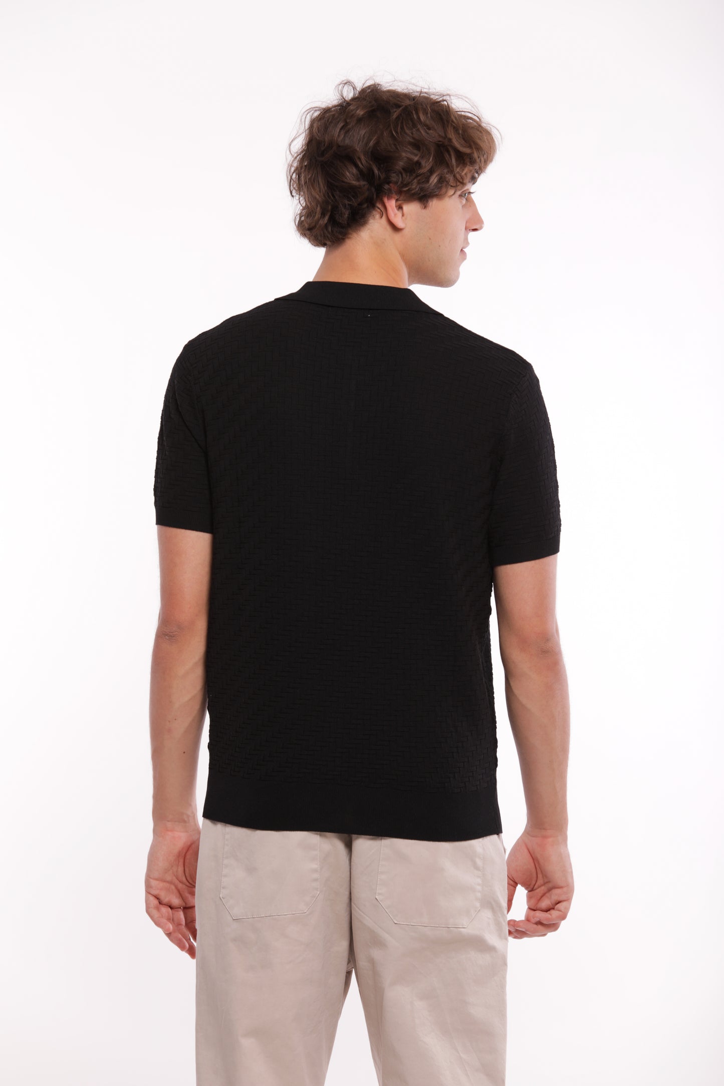 POLO IN MAGLIA OPERATA IN MISTO VISCOSA