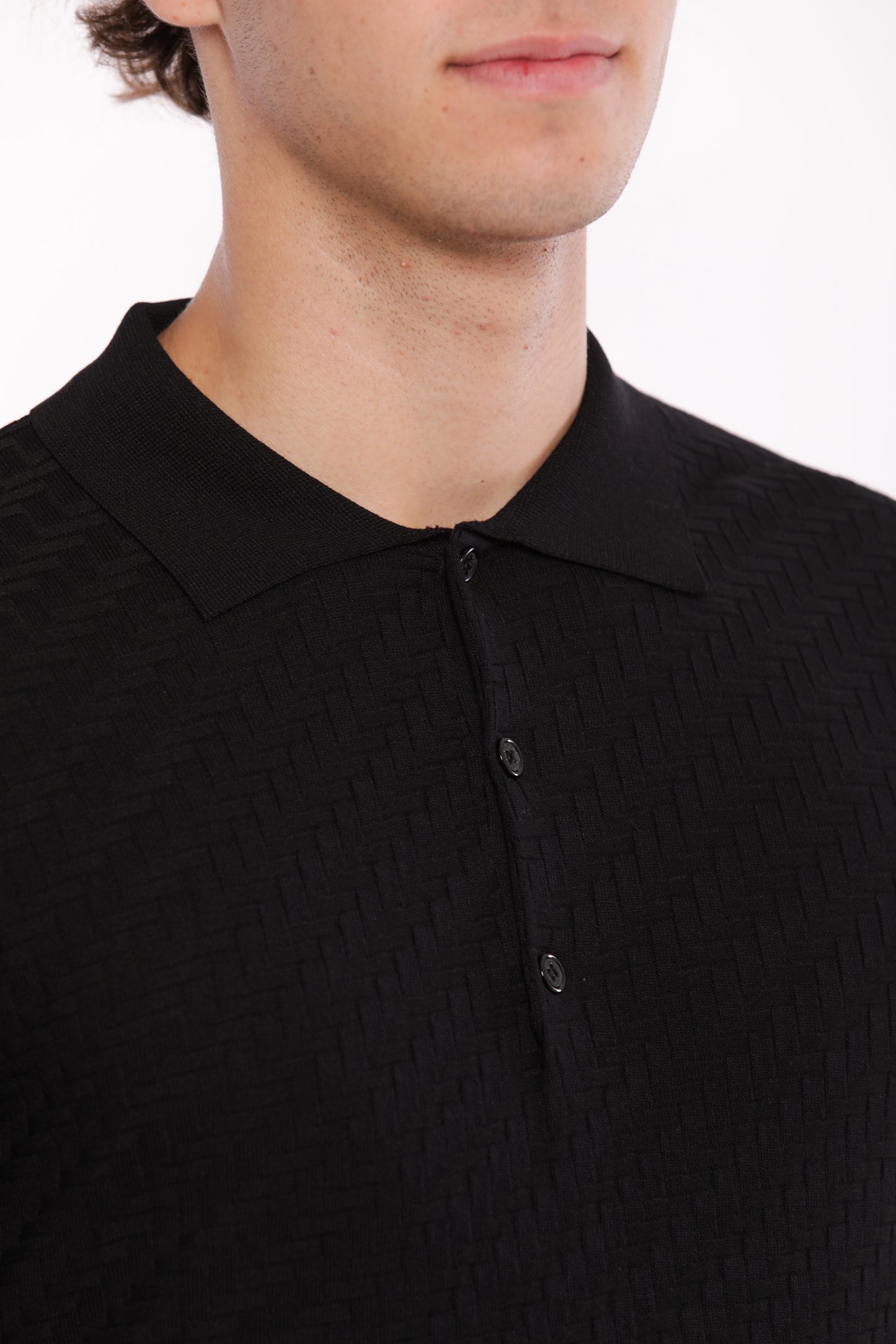 POLO IN MAGLIA OPERATA IN MISTO VISCOSA