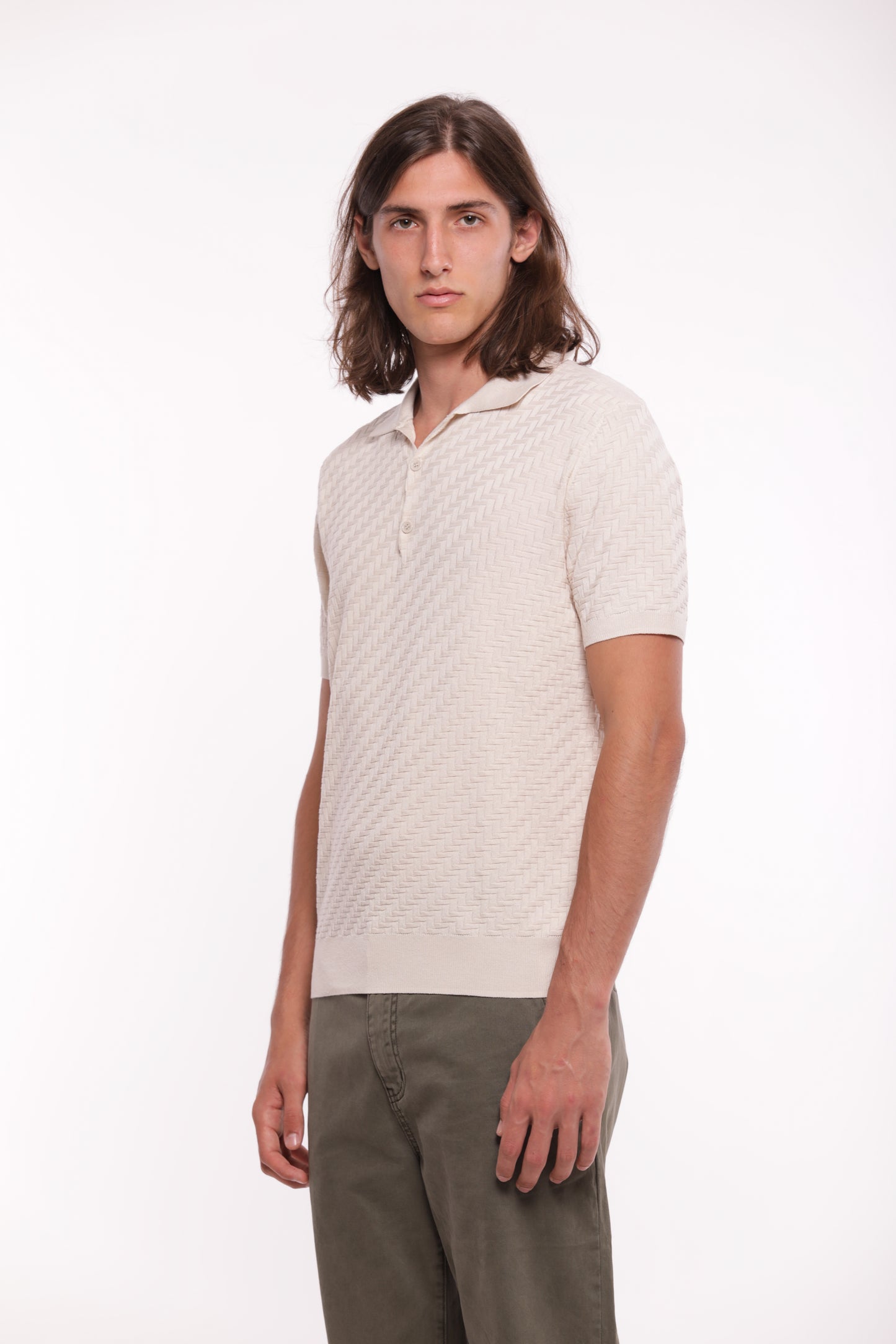 POLO IN MAGLIA OPERATA IN MISTO VISCOSA