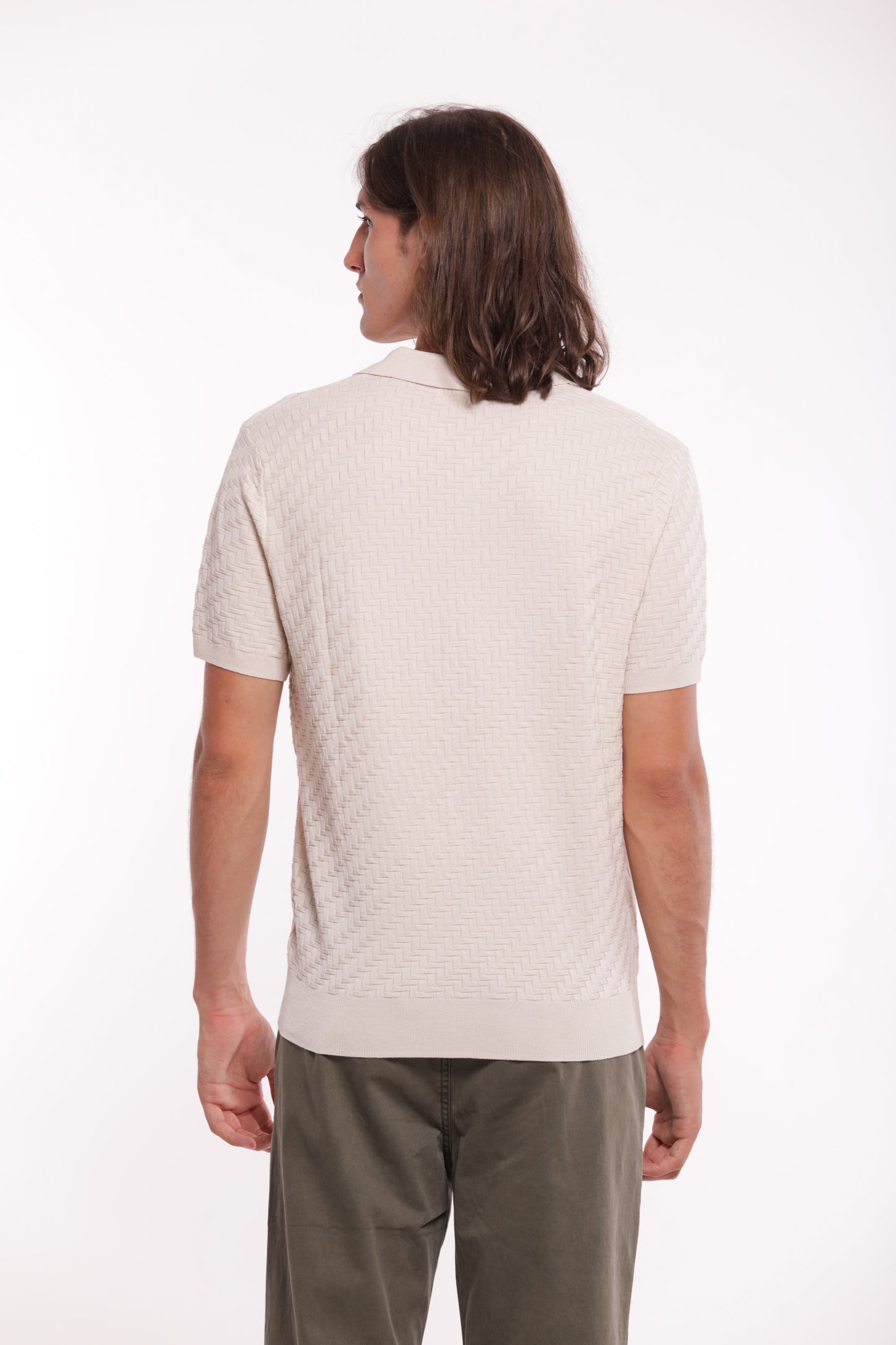 POLO IN MAGLIA OPERATA IN MISTO VISCOSA