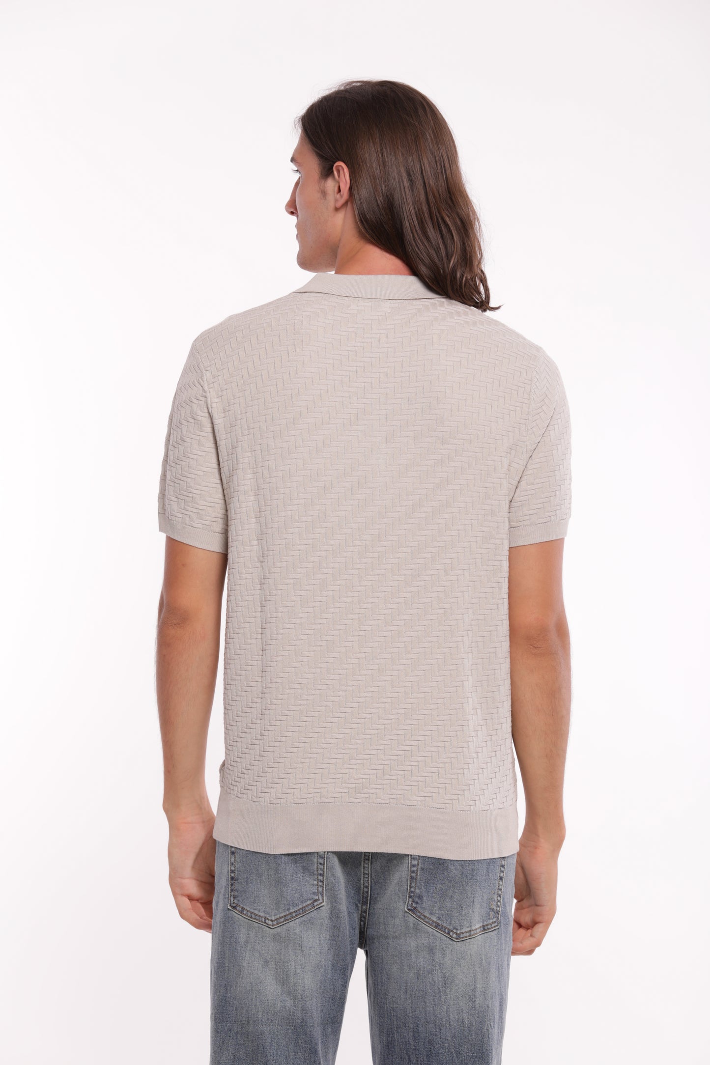POLO IN MAGLIA OPERATA IN MISTO VISCOSA