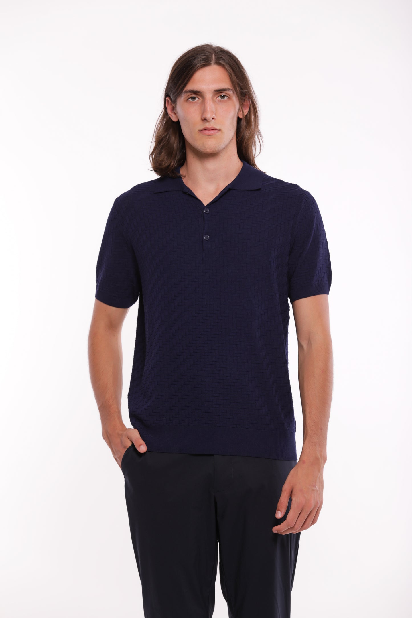 POLO IN MAGLIA OPERATA IN MISTO VISCOSA