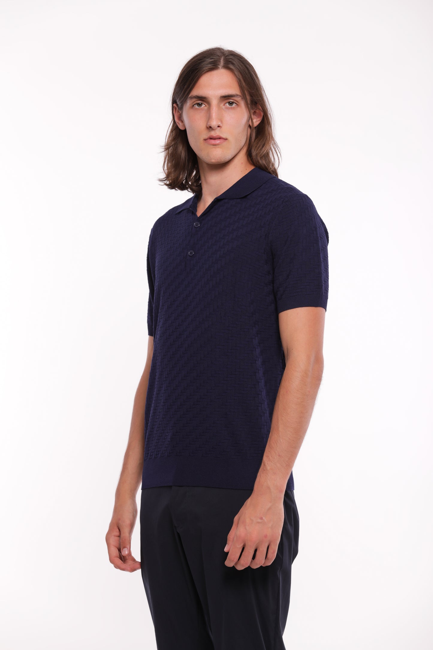 POLO IN MAGLIA OPERATA IN MISTO VISCOSA