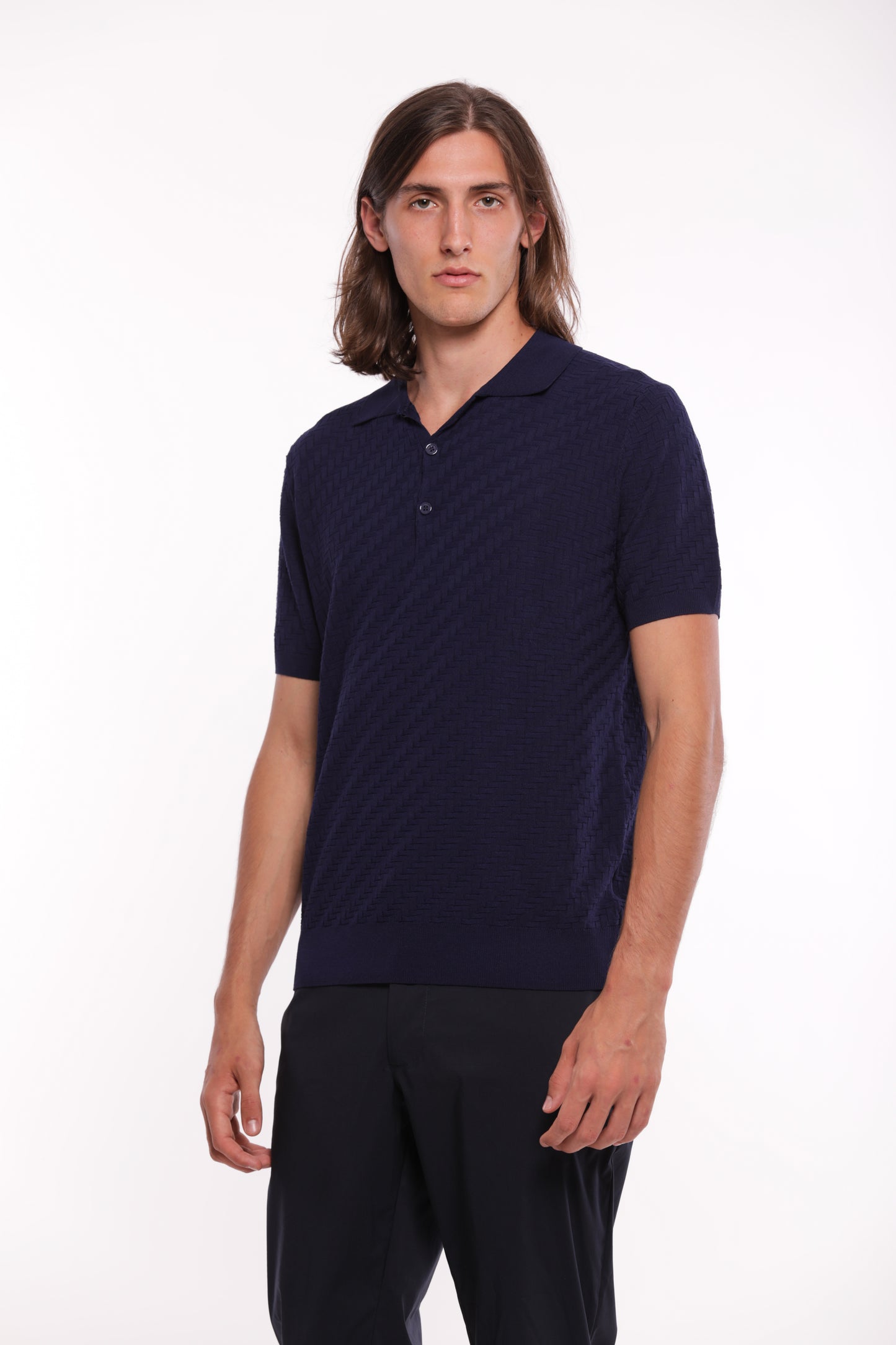 POLO IN MAGLIA OPERATA IN MISTO VISCOSA