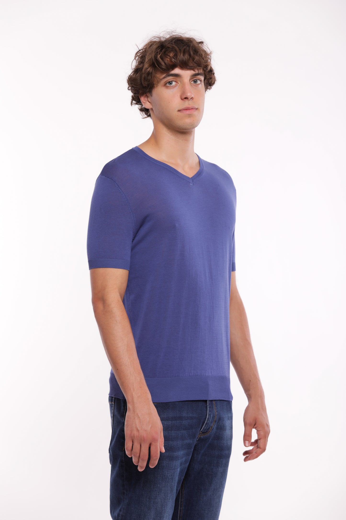 MAGLIA SCOLLO A V CON LYOCELL
