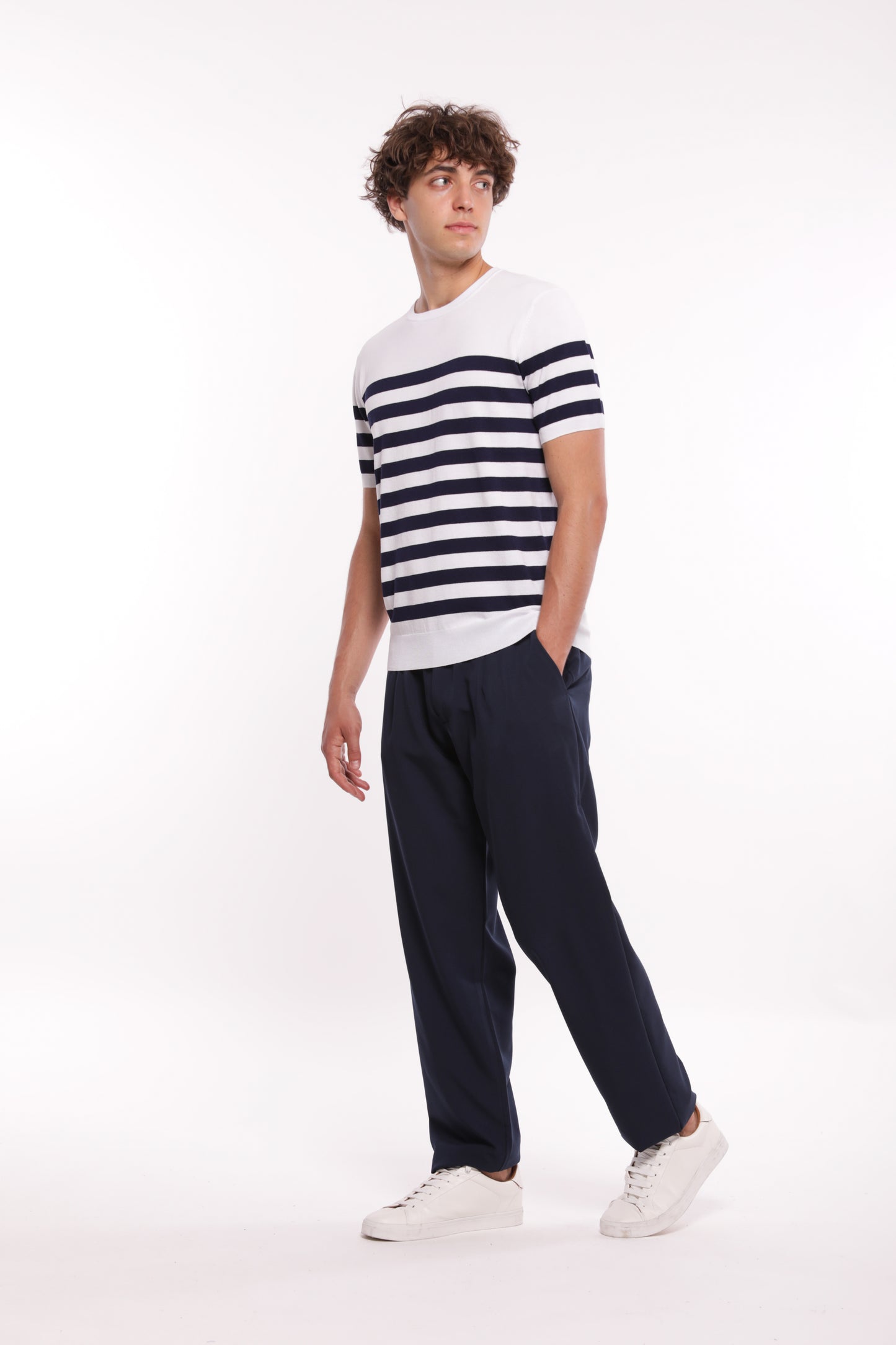 PANTALONI CON PIEGHE IN MISTO VISCOSA