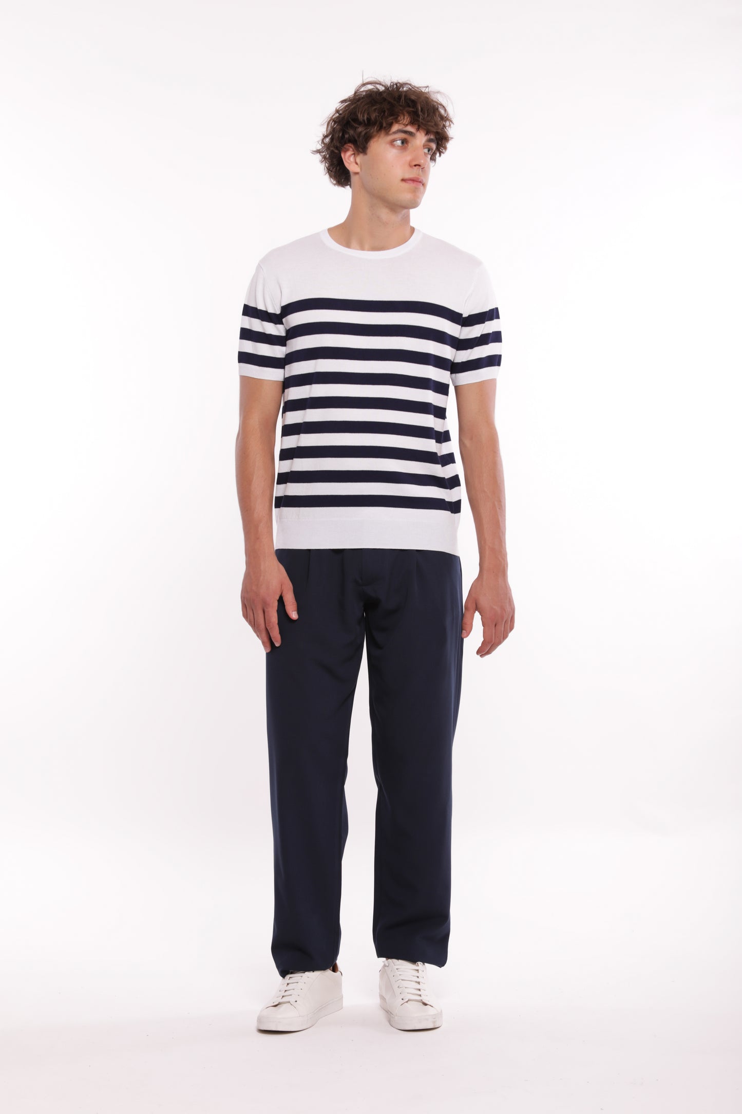 PANTALONI CON PIEGHE IN MISTO VISCOSA