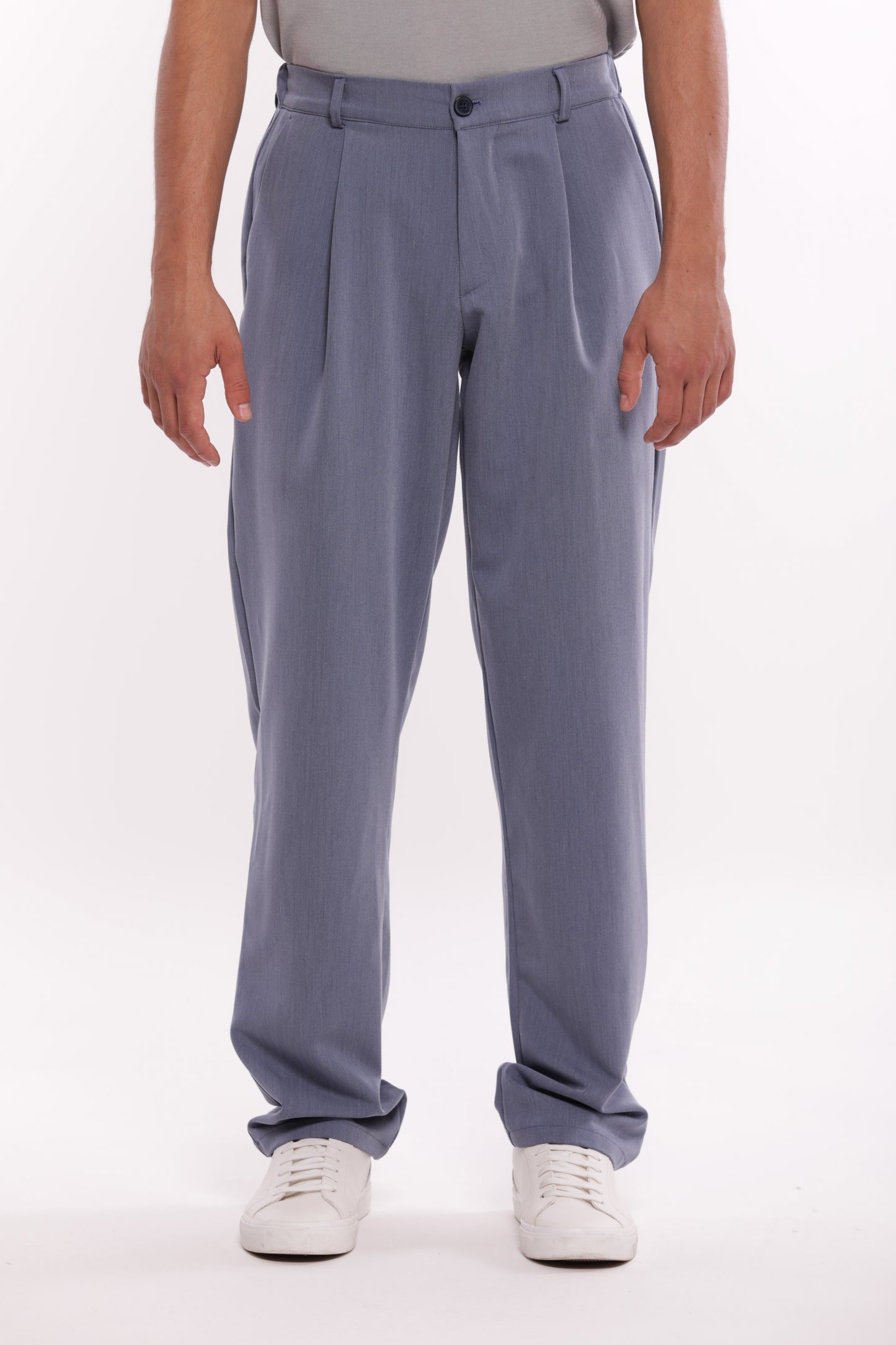 PANTALONI CON PIEGHE IN MISTO VISCOSA