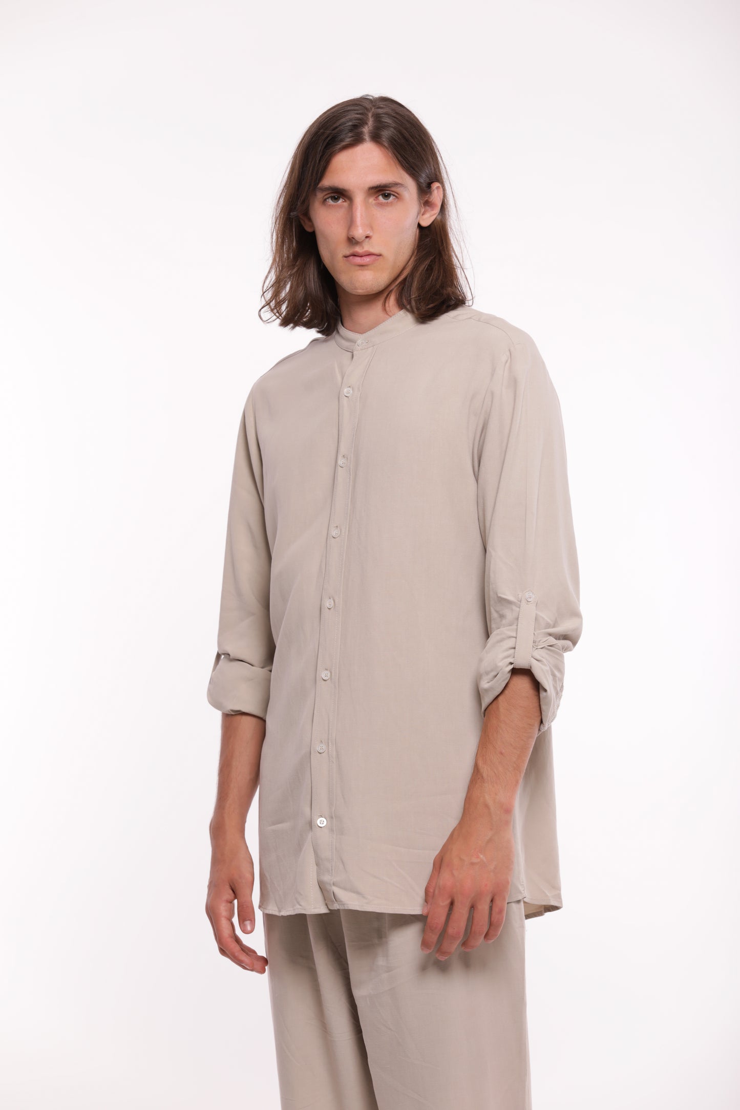 CAMICIA COLLO COREANO E ALAMARI
