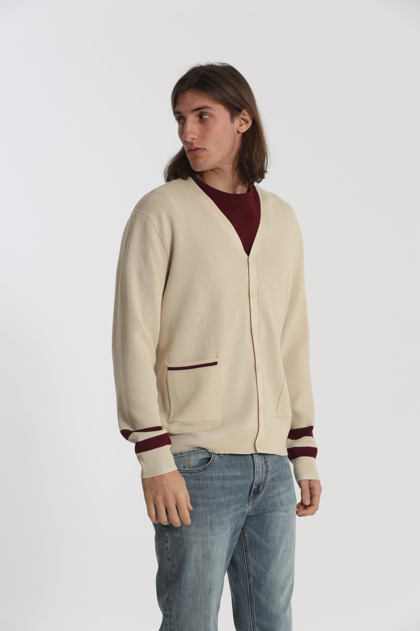 CARDIGAN IN MAGLIA BICOLOR