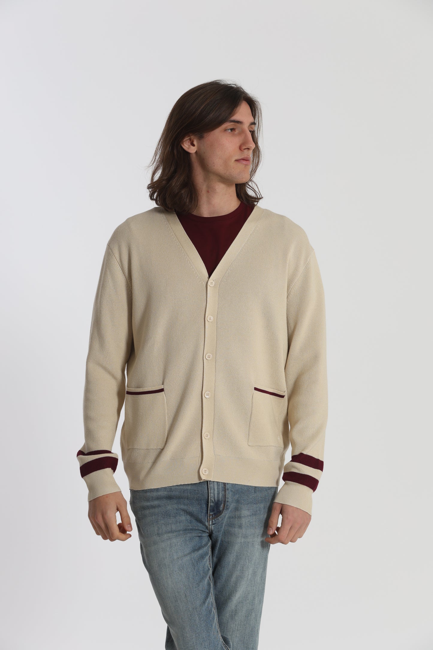 CARDIGAN IN MAGLIA BICOLOR