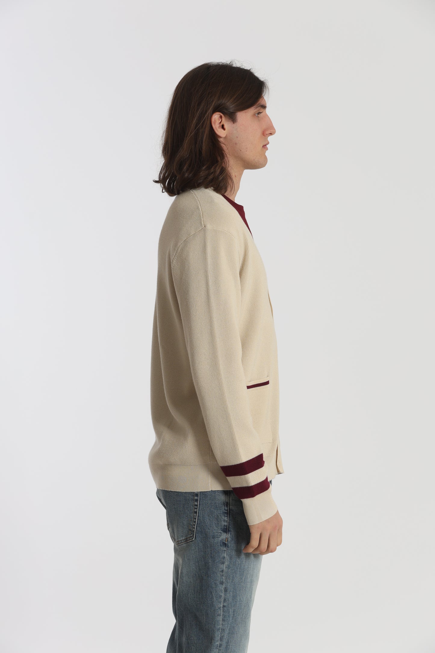 CARDIGAN IN MAGLIA BICOLOR