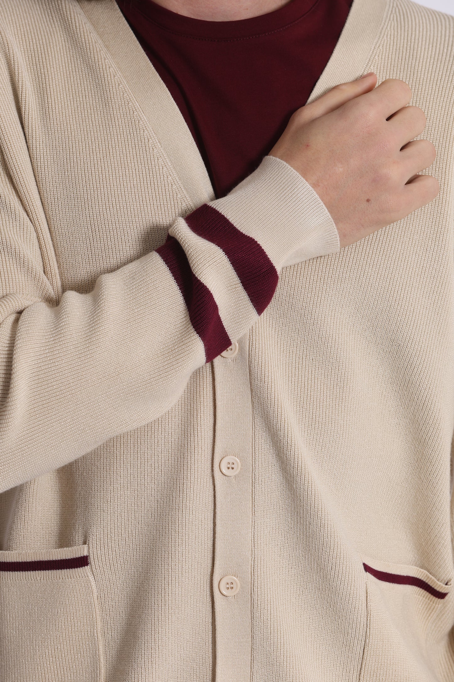 CARDIGAN IN MAGLIA BICOLOR