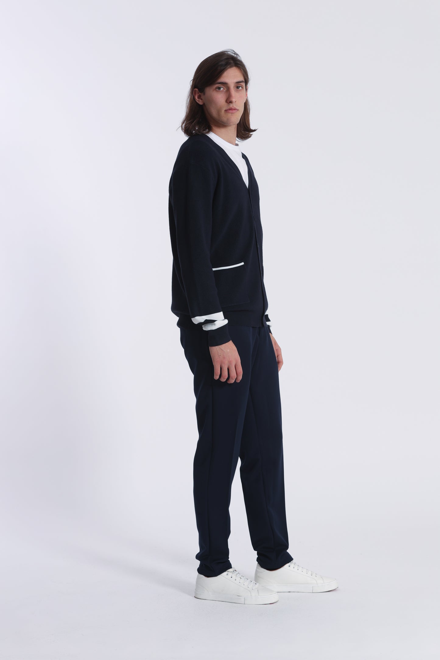 CARDIGAN IN MAGLIA BICOLOR