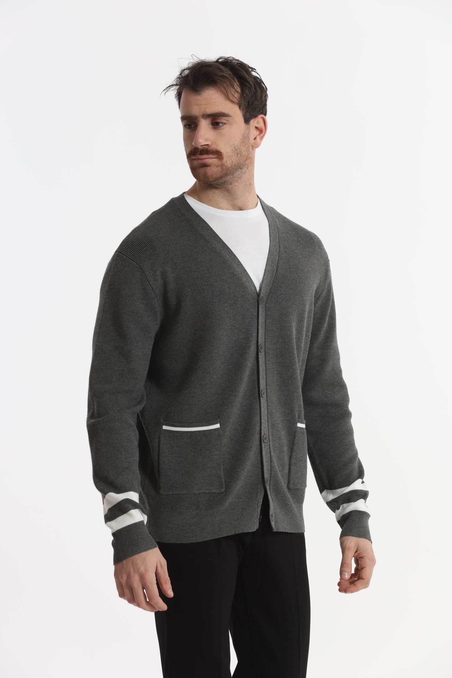 CARDIGAN IN MAGLIA BICOLOR