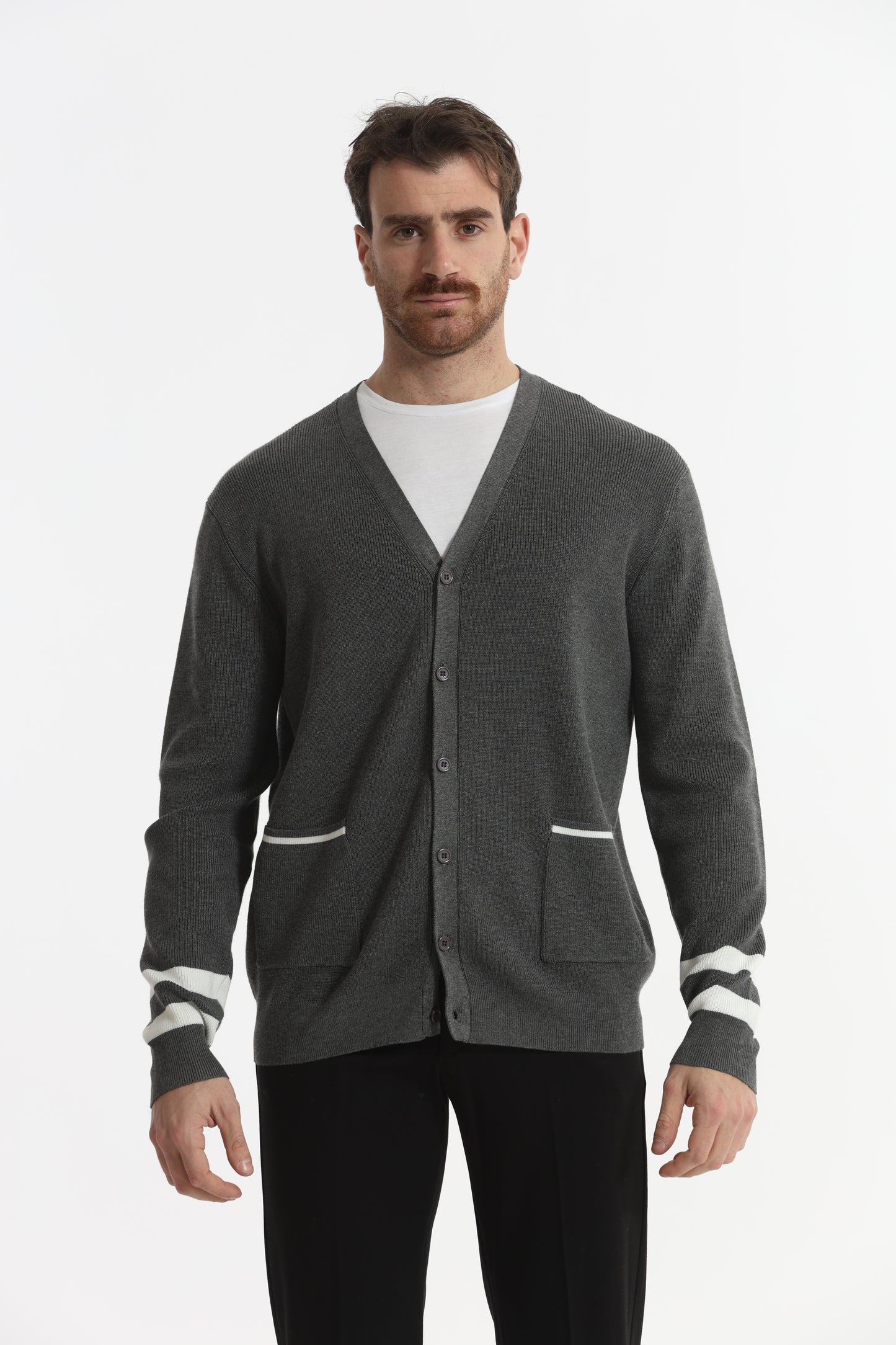 CARDIGAN IN MAGLIA BICOLOR