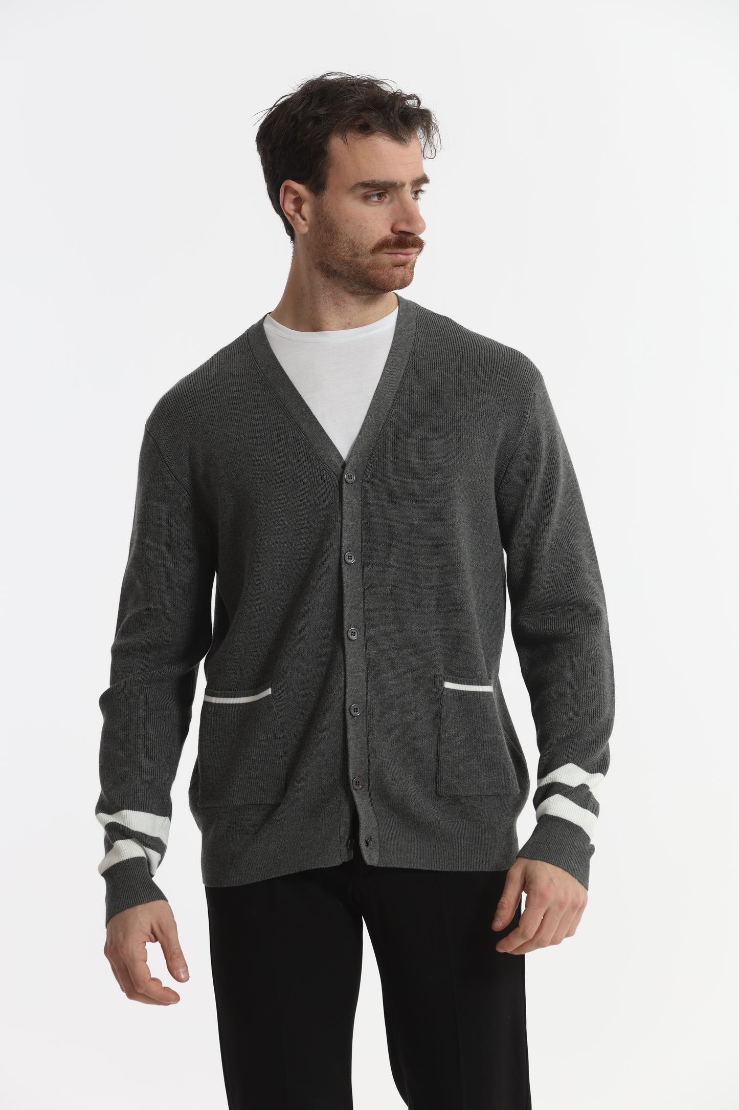 CARDIGAN IN MAGLIA BICOLOR