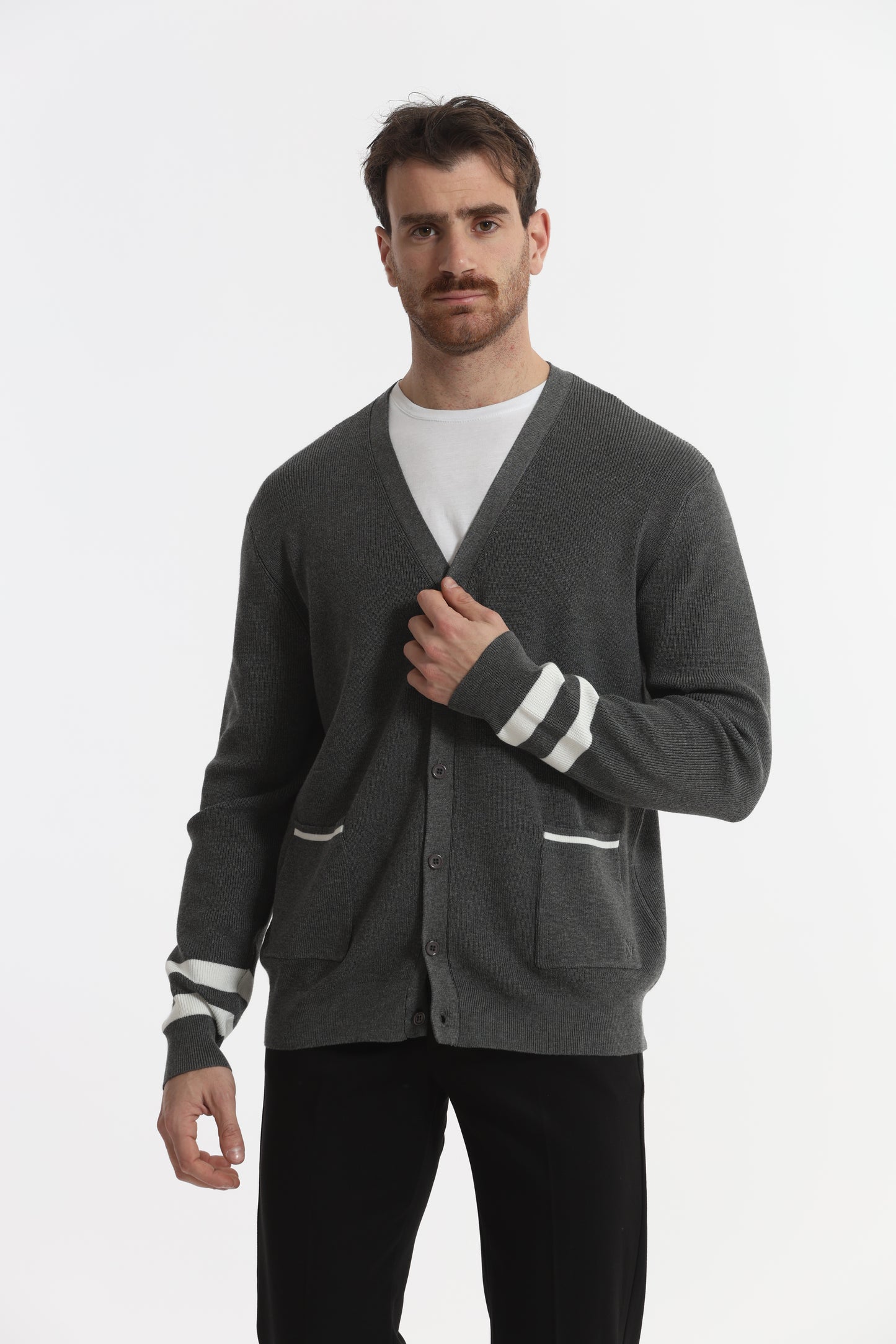 CARDIGAN IN MAGLIA BICOLOR