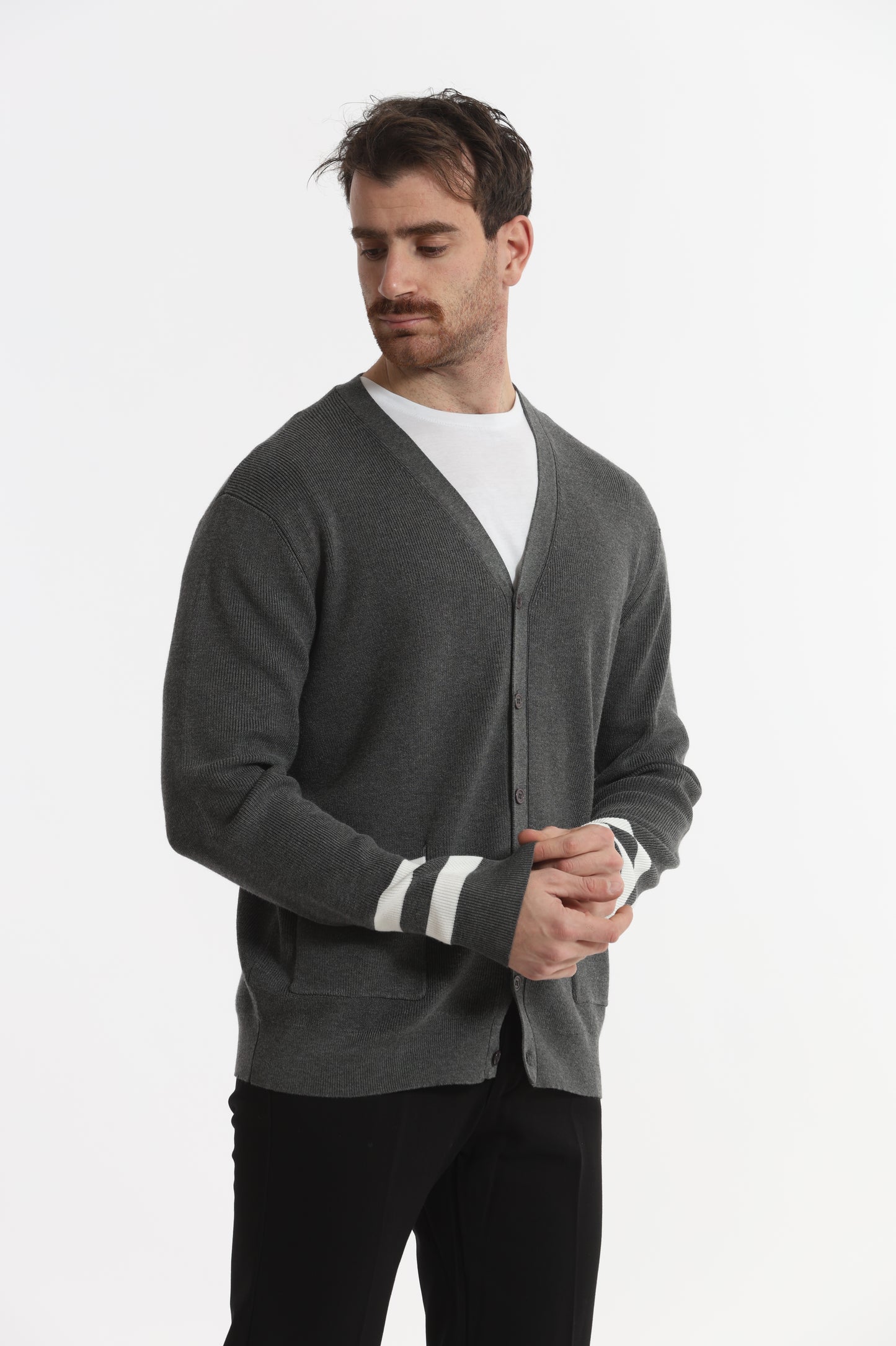 CARDIGAN IN MAGLIA BICOLOR