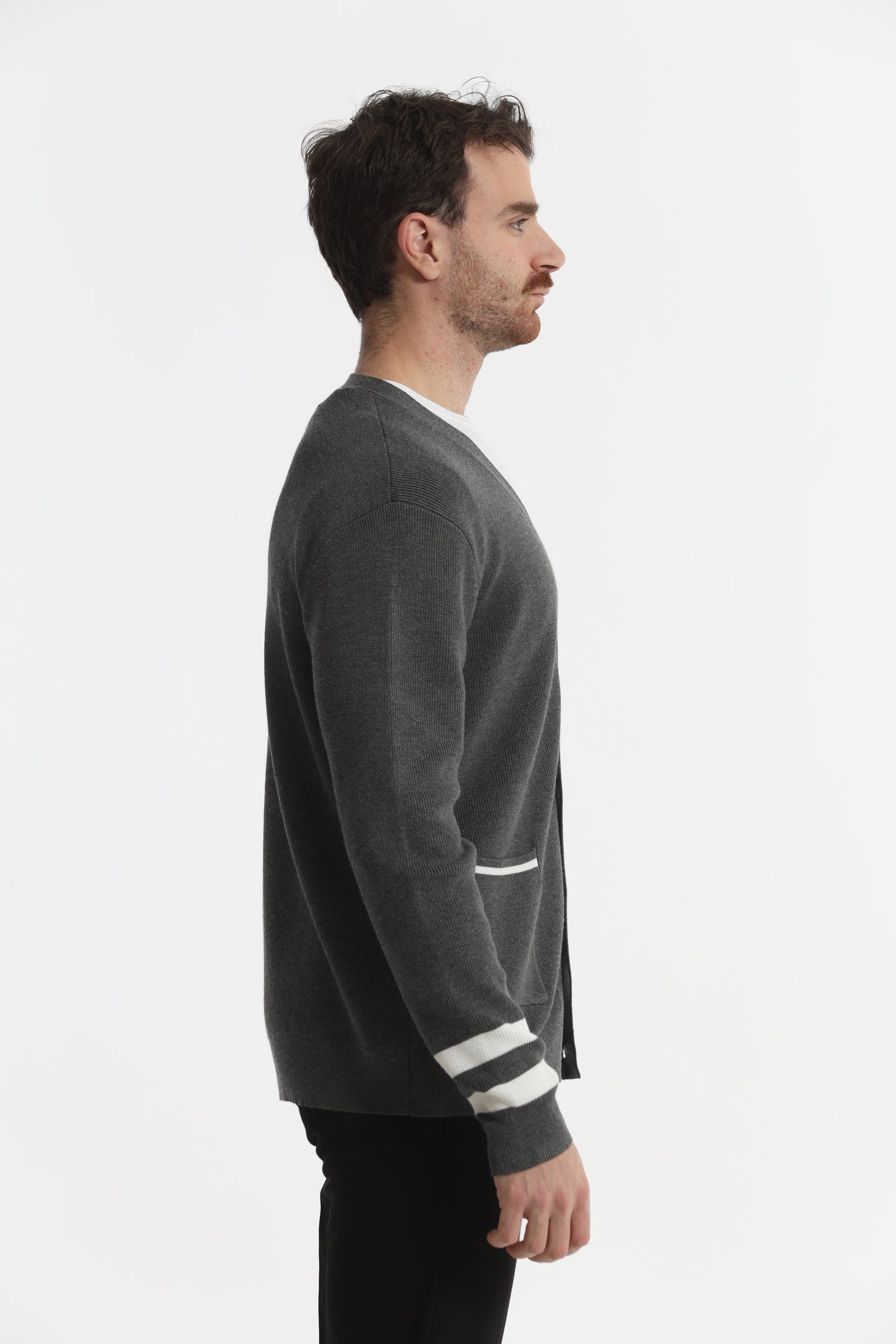 CARDIGAN IN MAGLIA BICOLOR