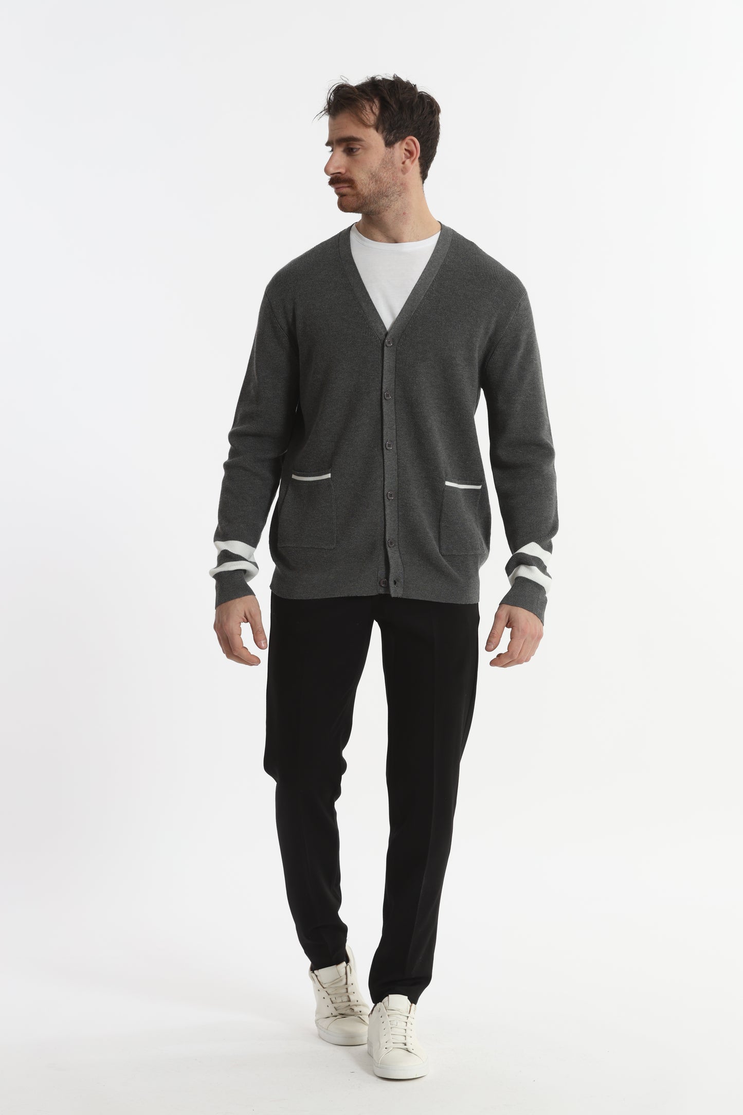CARDIGAN IN MAGLIA BICOLOR