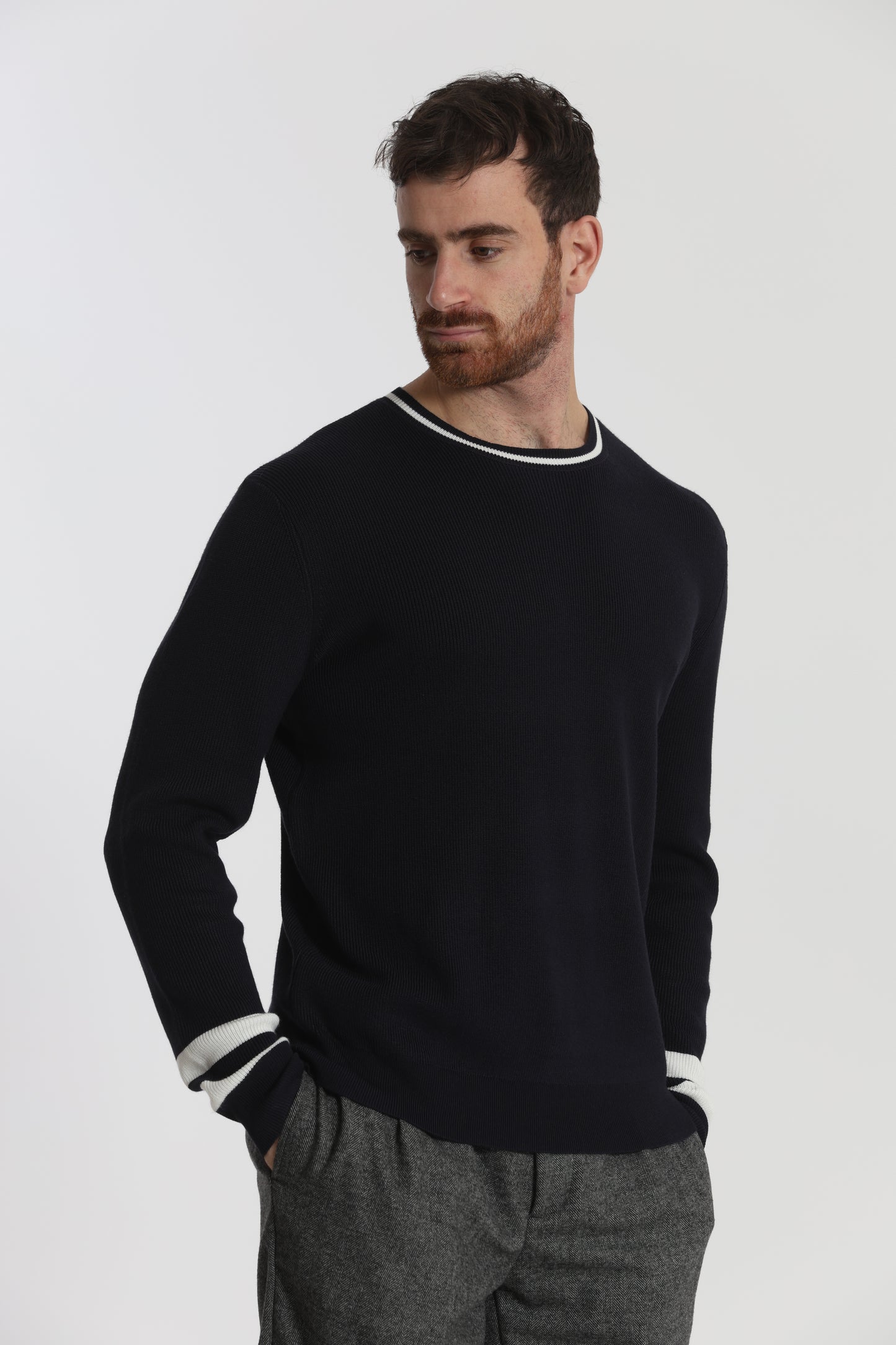 MAGLIA GIROCOLLO BICOLOR