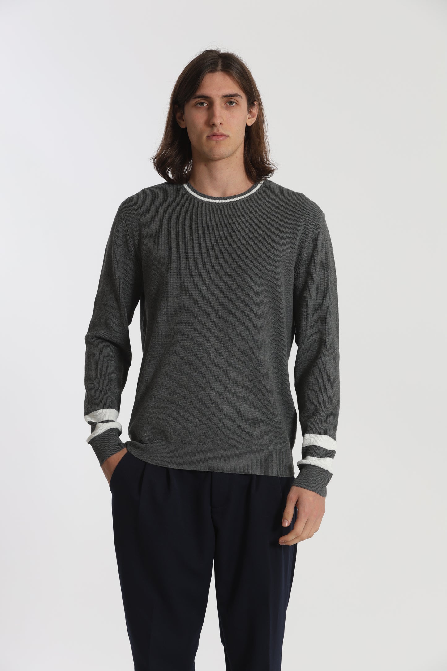 MAGLIA GIROCOLLO BICOLOR