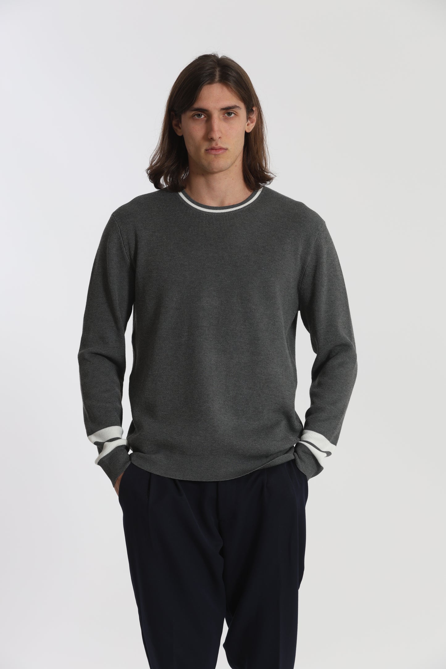 MAGLIA GIROCOLLO BICOLOR