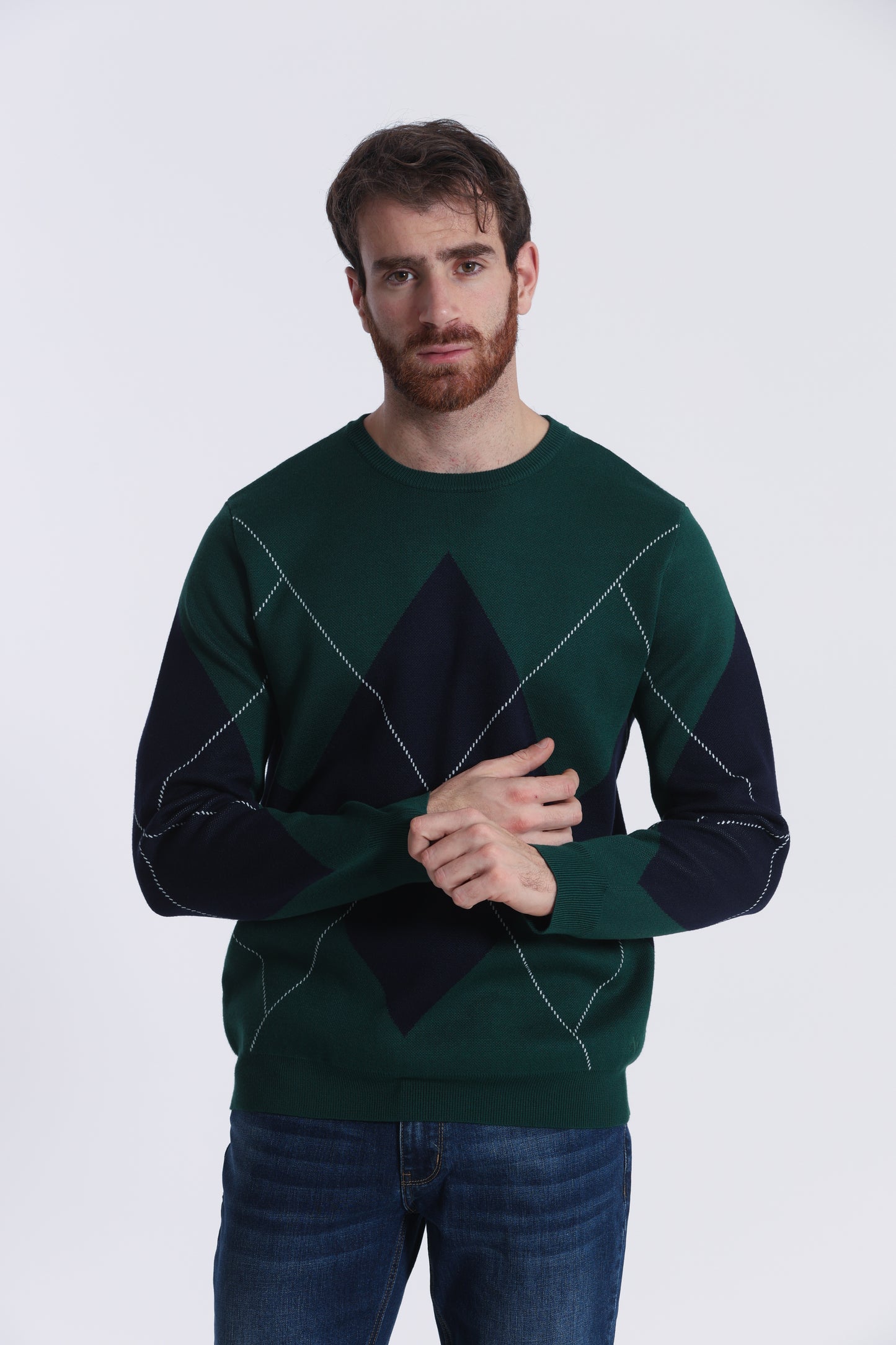 PULLOVER IN MAGLIA A ROMBI