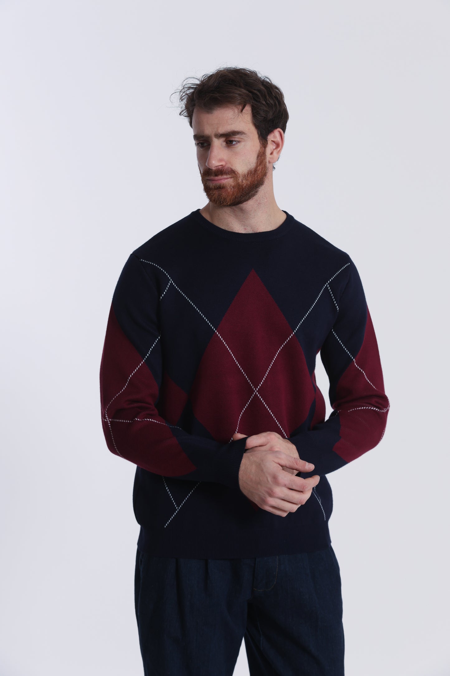 PULLOVER IN MAGLIA A ROMBI