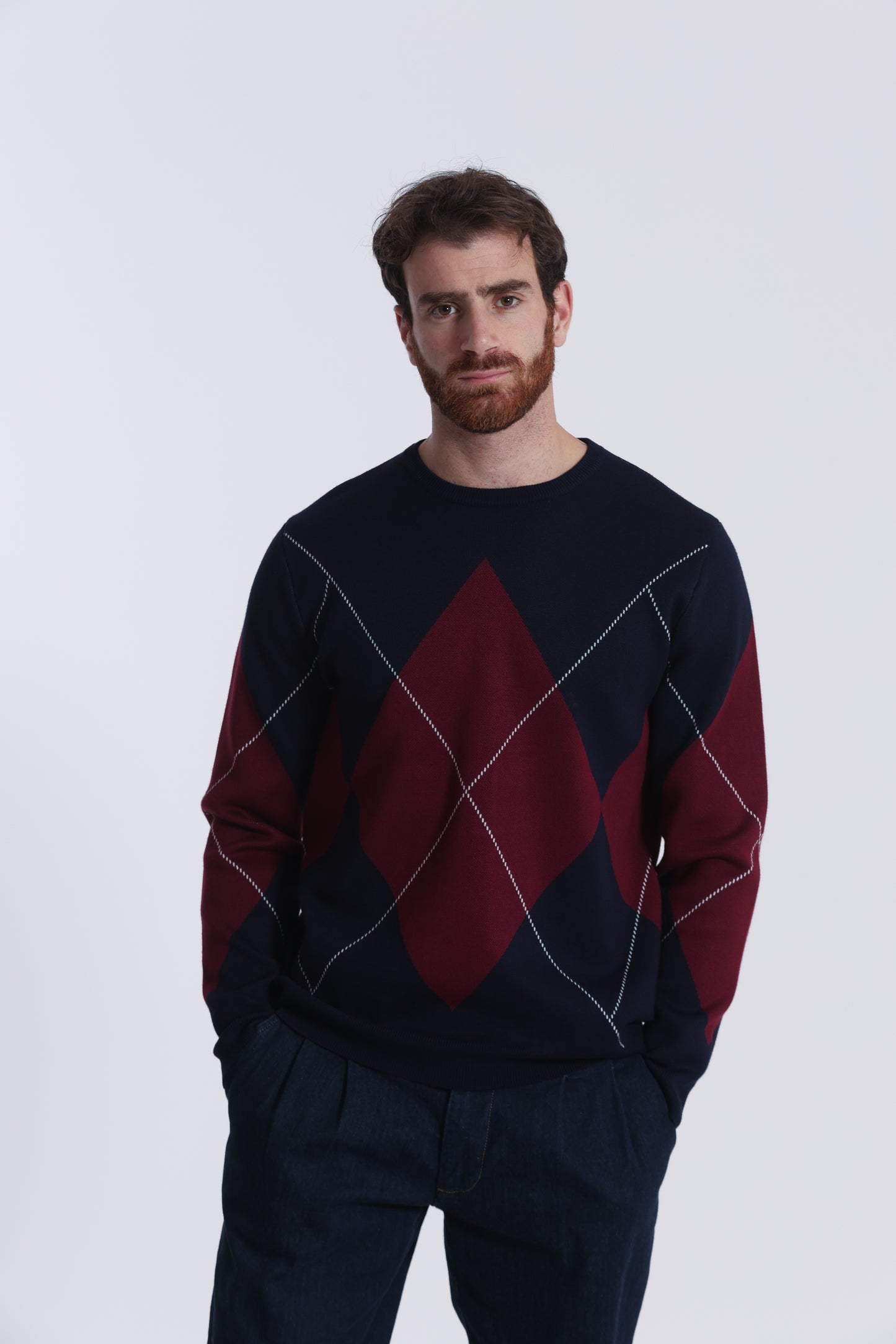 PULLOVER IN MAGLIA A ROMBI
