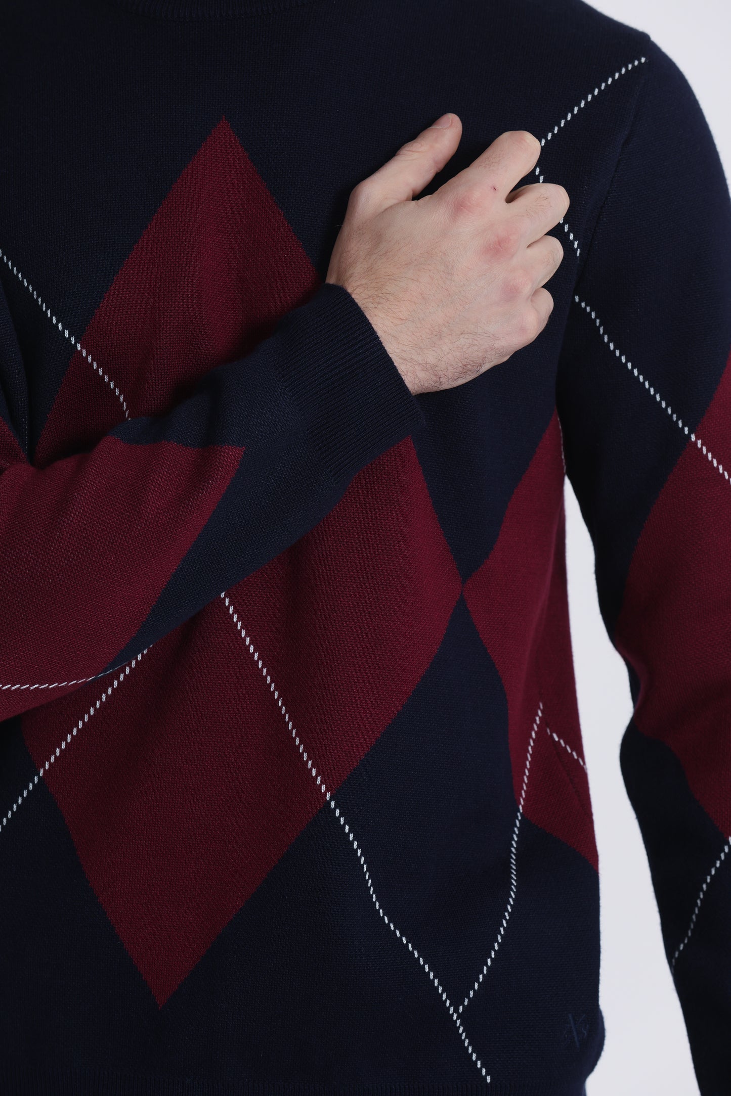 PULLOVER IN MAGLIA A ROMBI