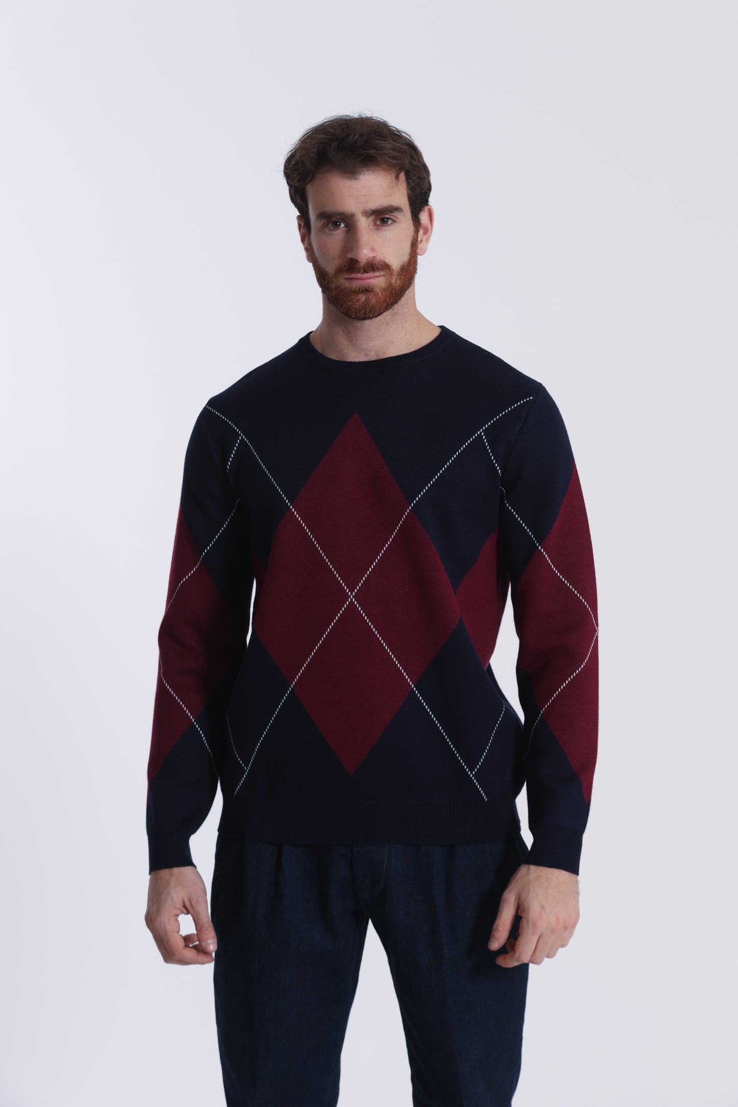 PULLOVER IN MAGLIA A ROMBI