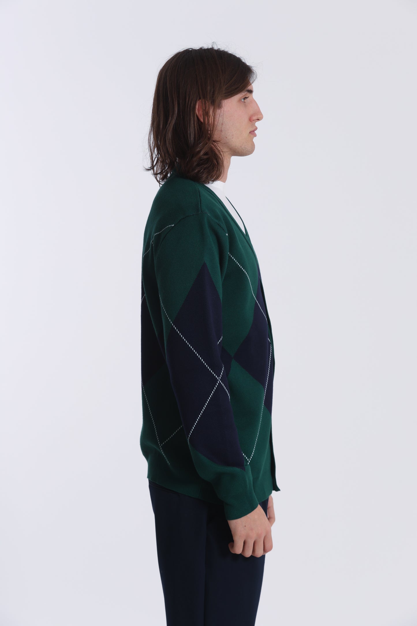 CARDIGAN IN MAGLIA A ROMBI