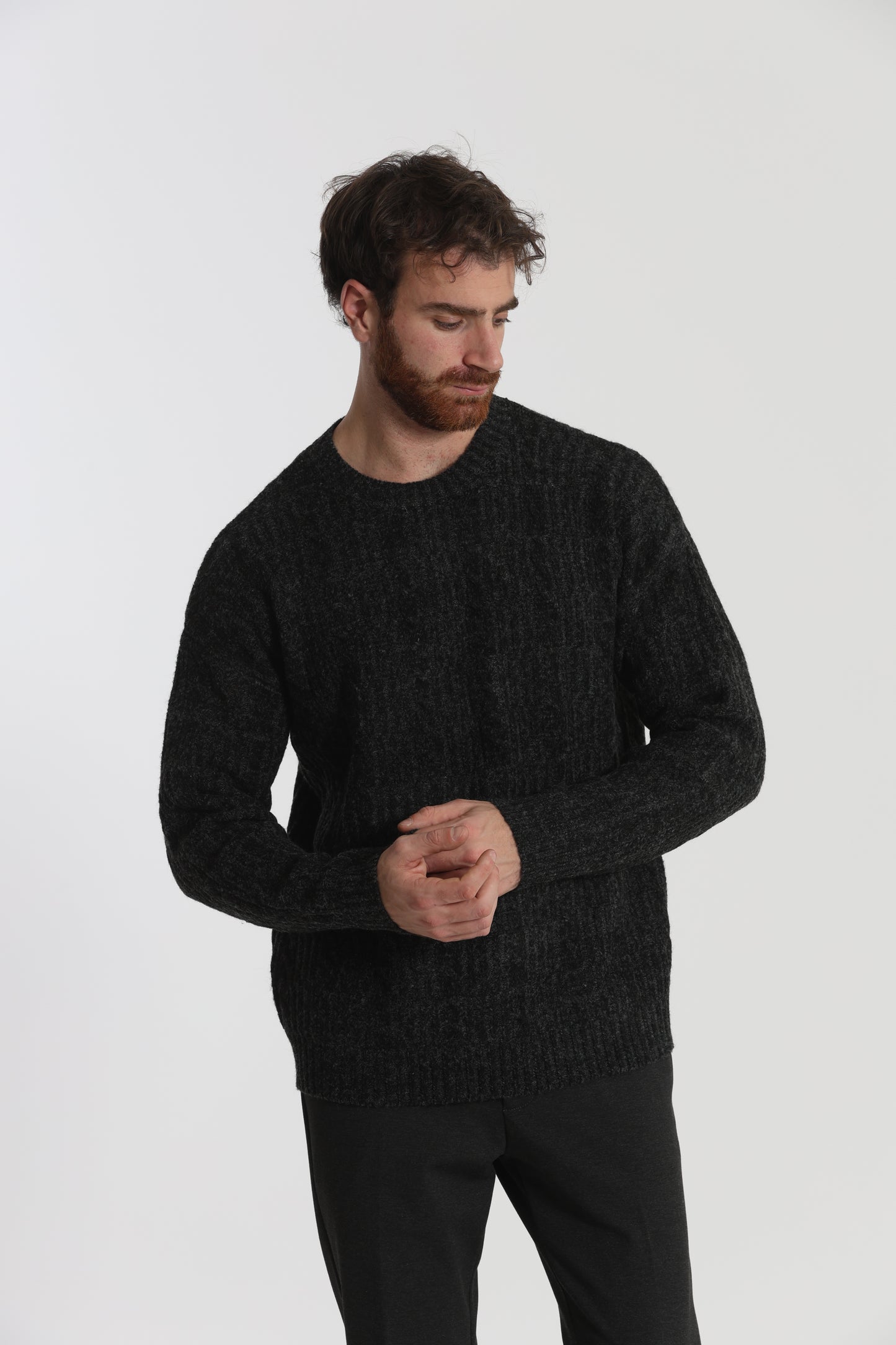 MAGLIA IN MISTO LANA CON TRECCIA