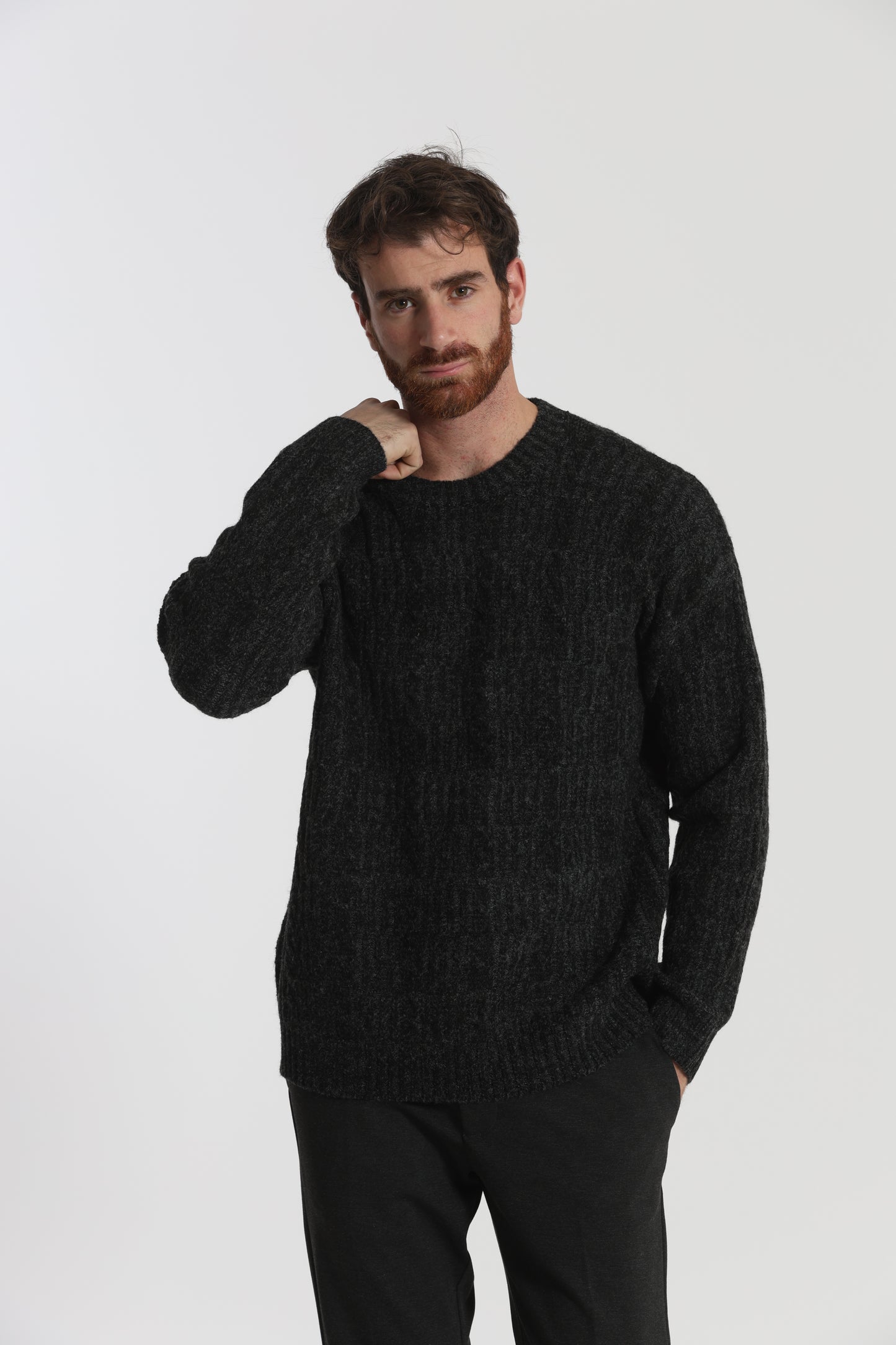 MAGLIA IN MISTO LANA CON TRECCIA
