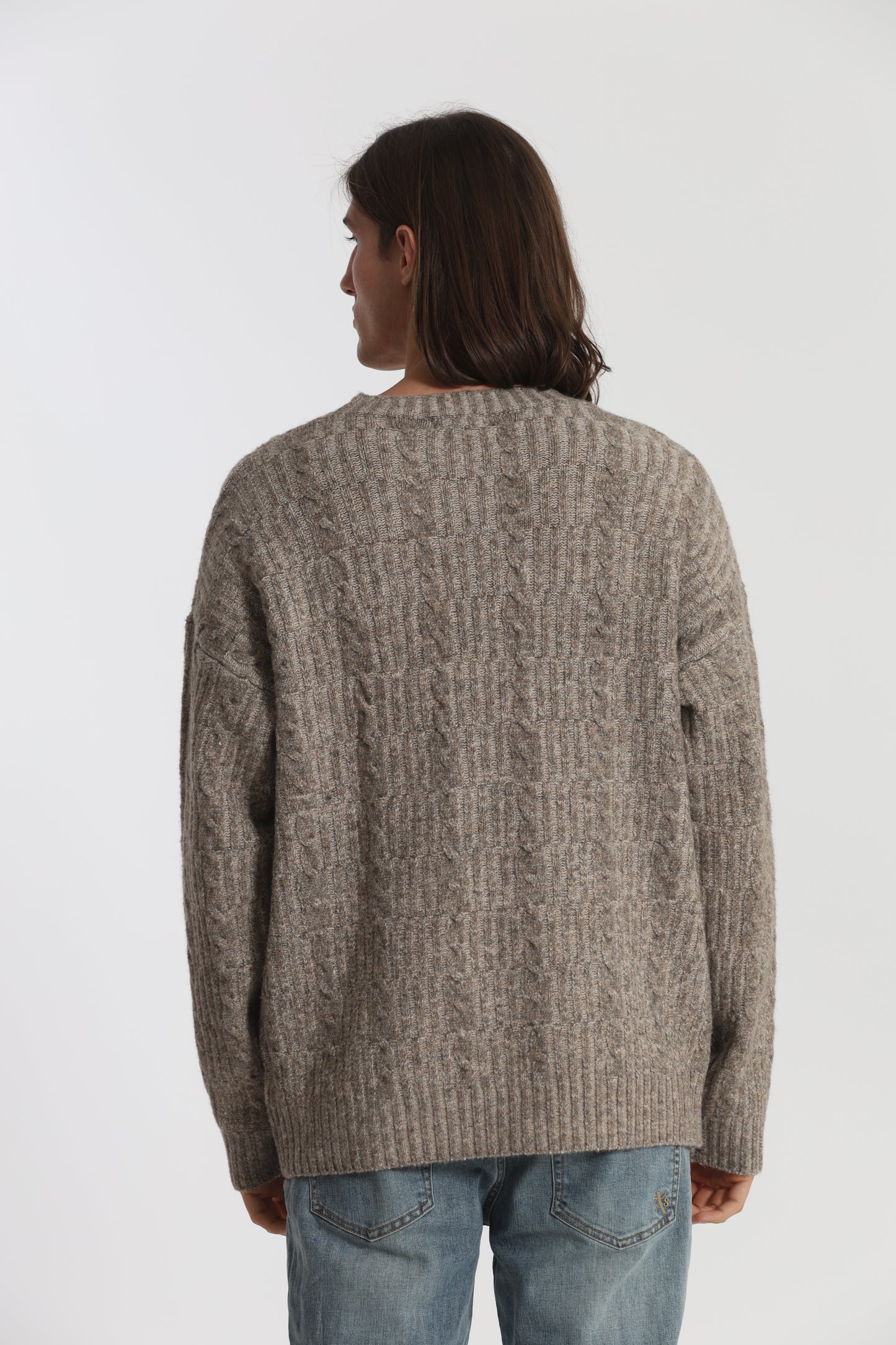 MAGLIA IN MISTO LANA CON TRECCIA