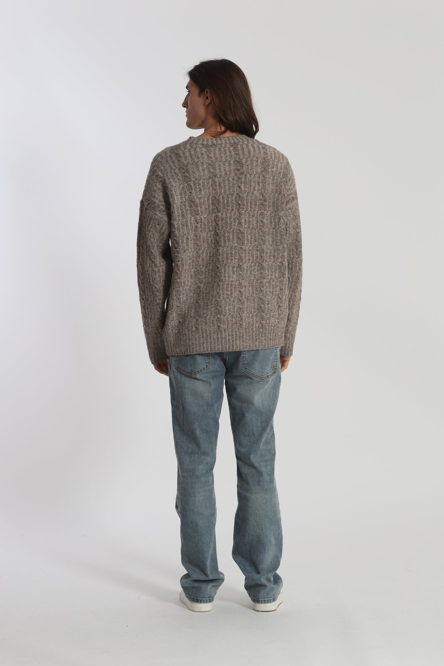 MAGLIA IN MISTO LANA CON TRECCIA