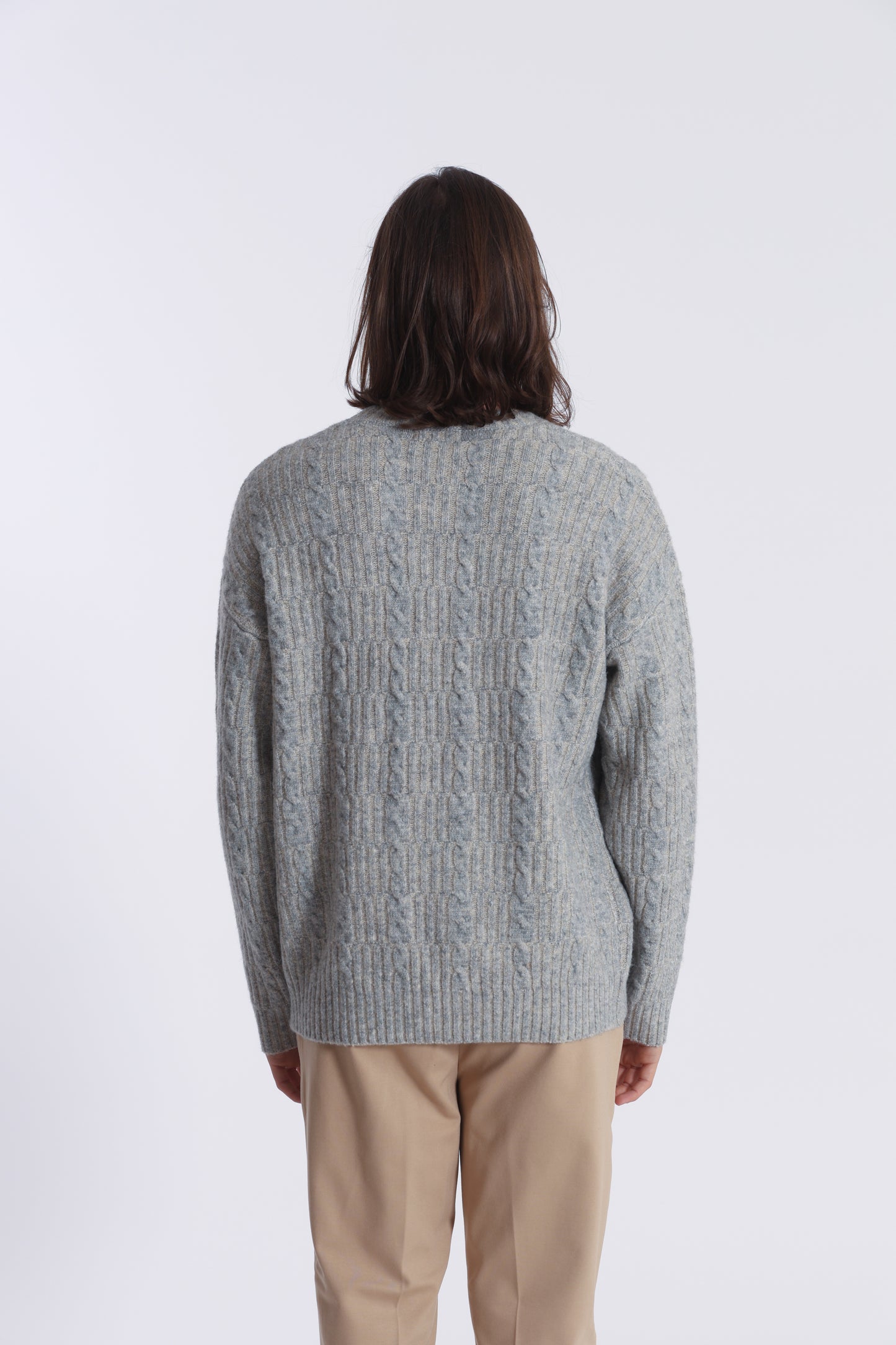 MAGLIA IN MISTO LANA CON TRECCIA