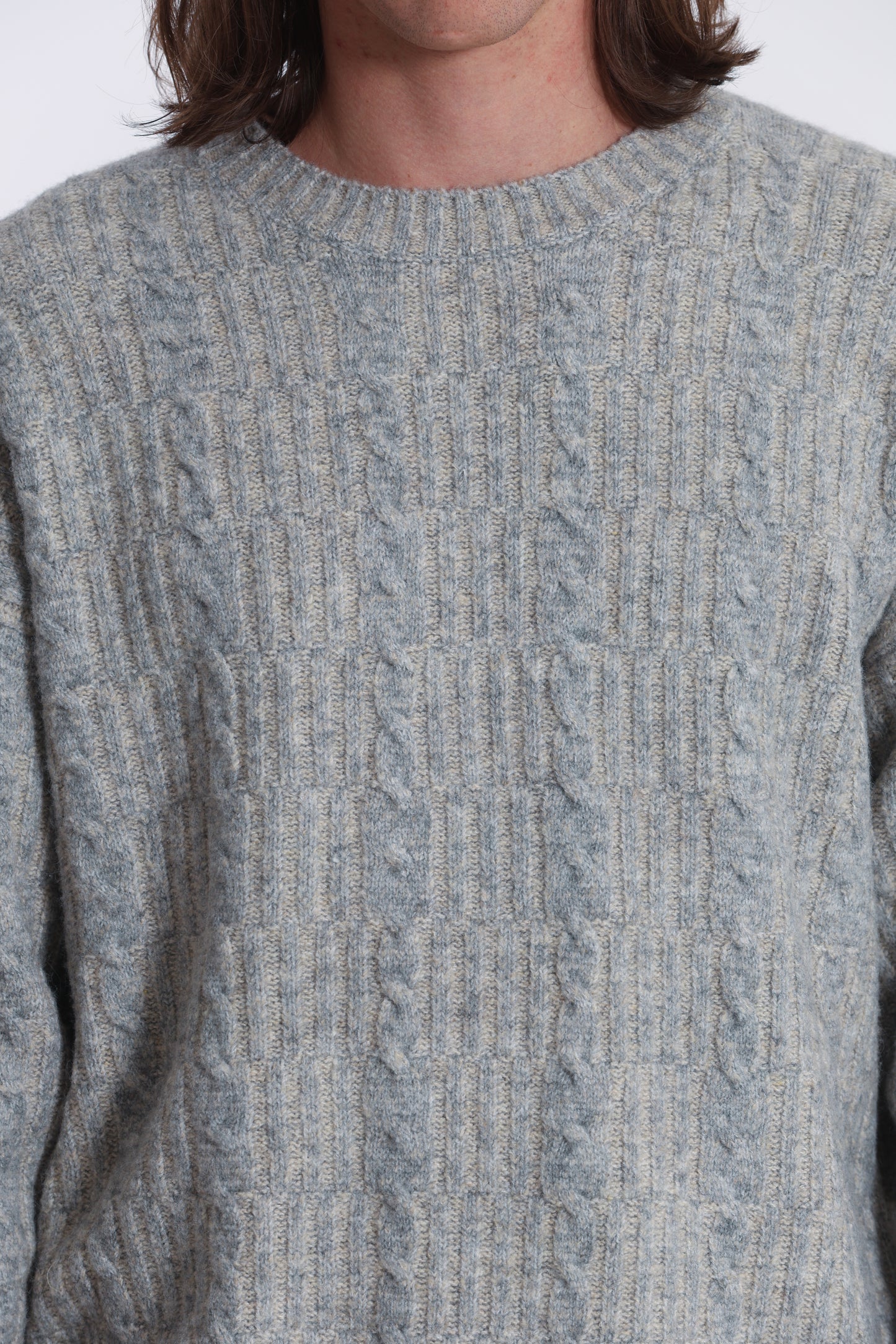 MAGLIA IN MISTO LANA CON TRECCIA